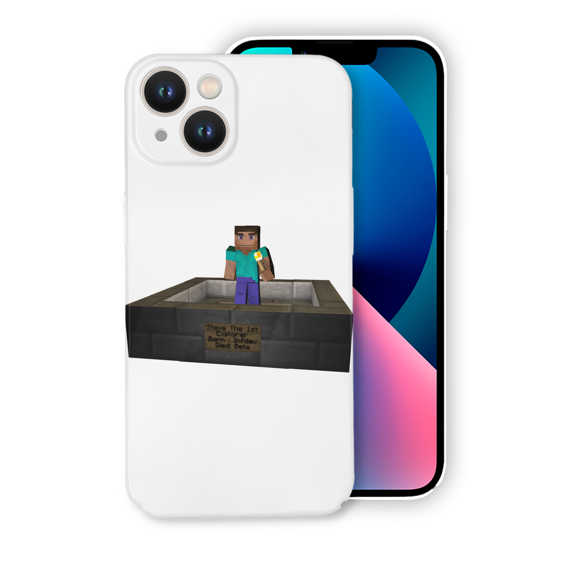 （画像用） マインクラフト ブロックの世界 Minecraft MC Block world 【iPhone 14シリーズ対応】ハードケース