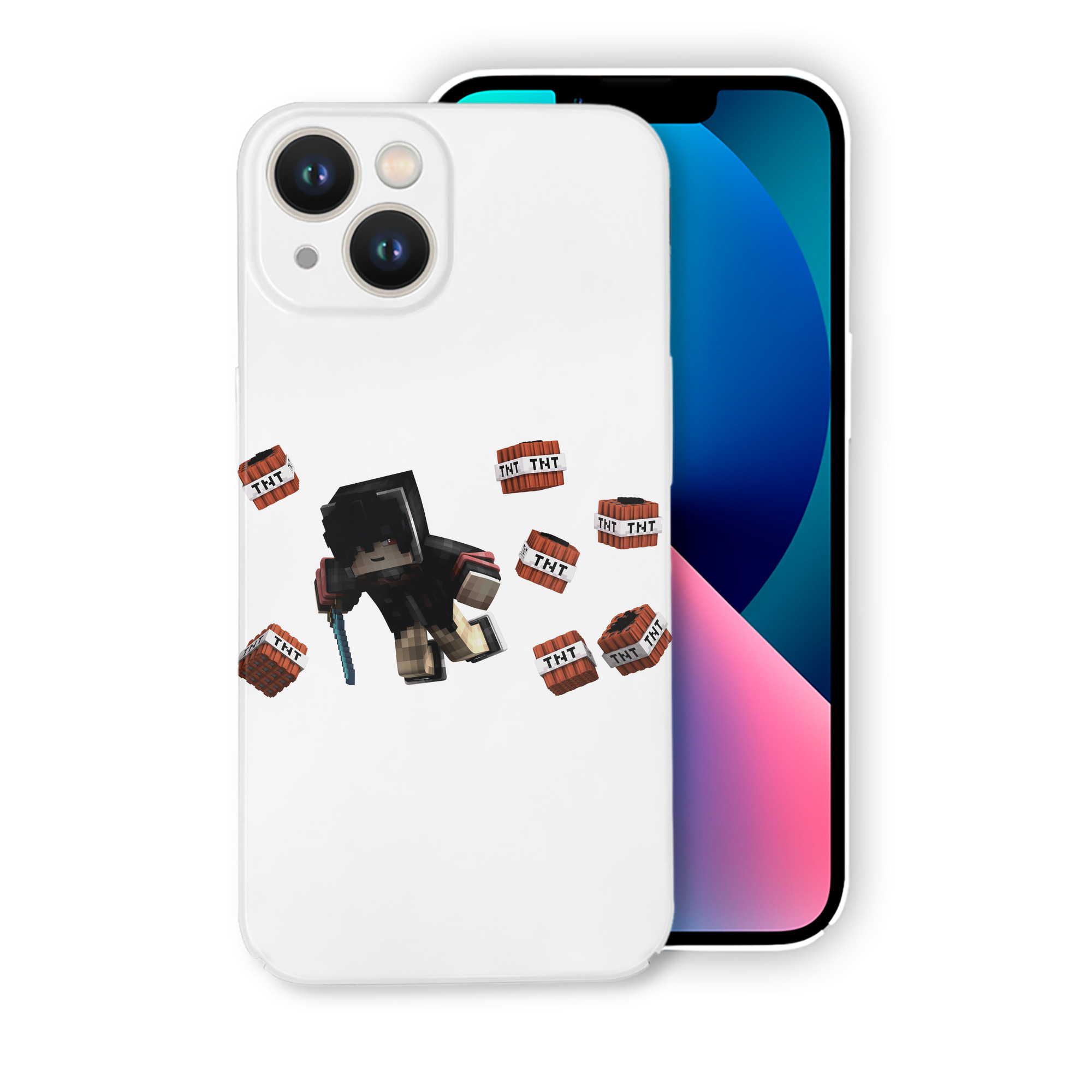 （画像用） マインクラフト ブロックの世界 Minecraft MC Block world 【iPhone 14シリーズ対応】ハードケース