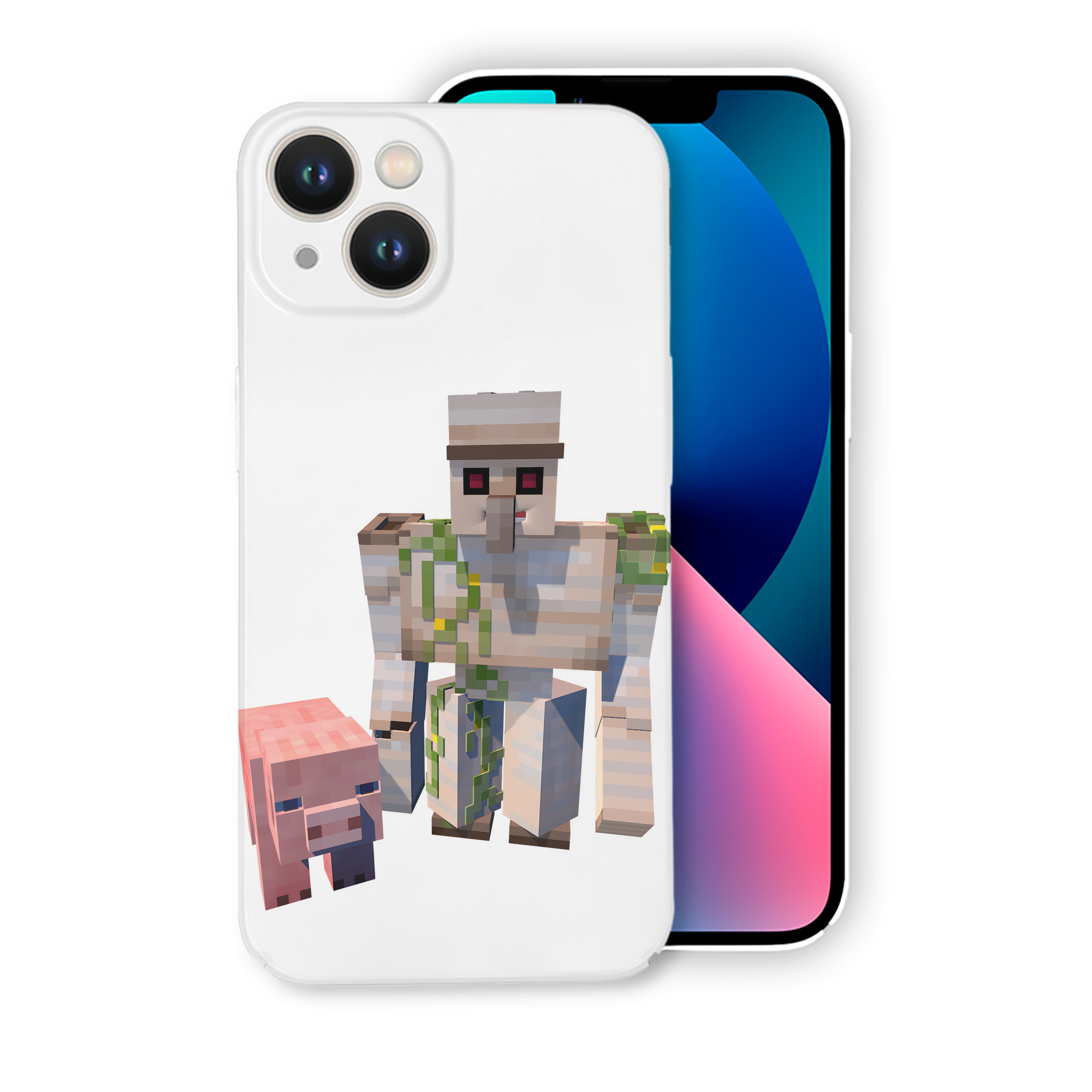 （画像用） マインクラフト ブロックの世界 Minecraft MC Block world 【iPhone 14シリーズ対応】ハードケース
