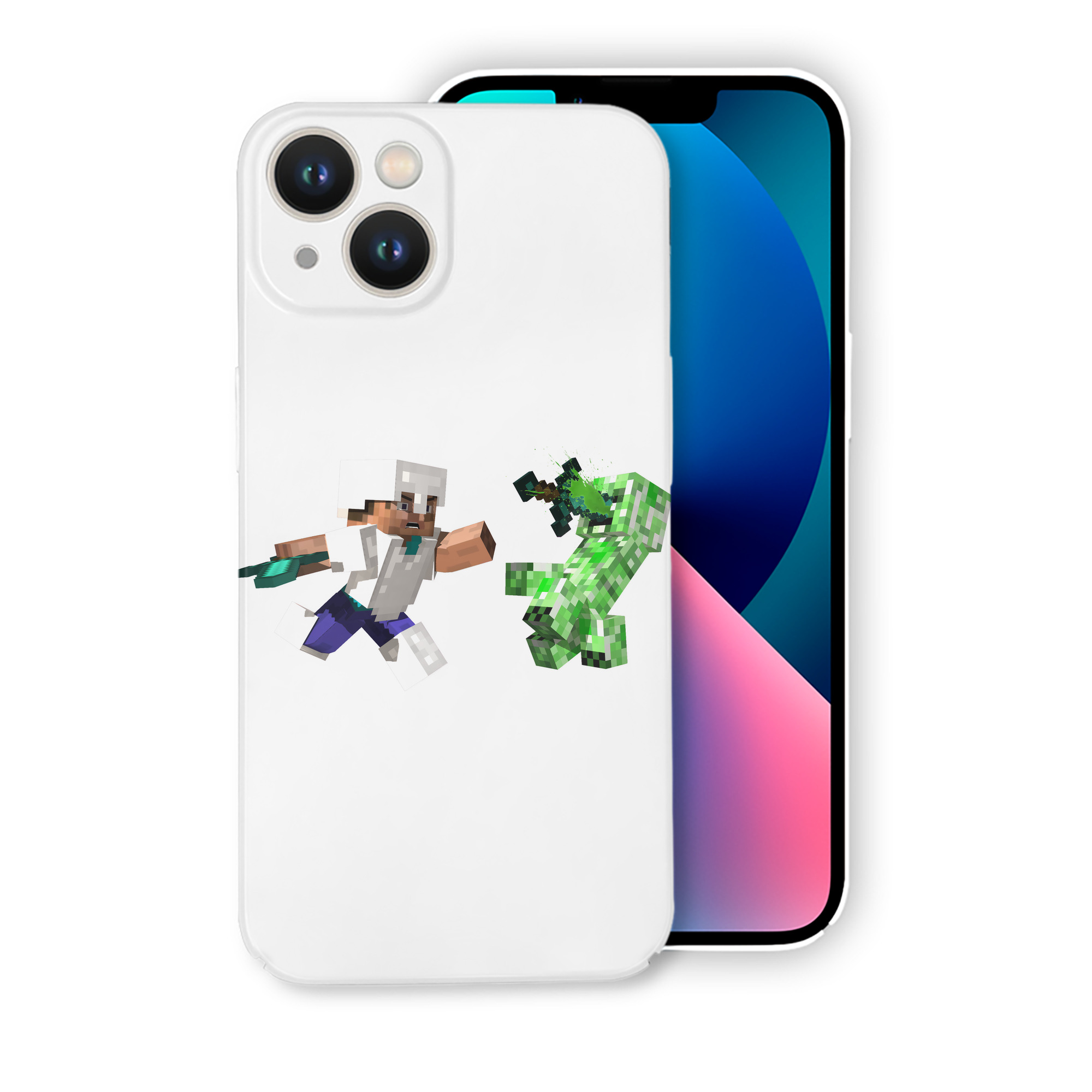 （画像用） マインクラフト ブロックの世界 Minecraft MC Block world 【iPhone 14シリーズ対応】ハードケース