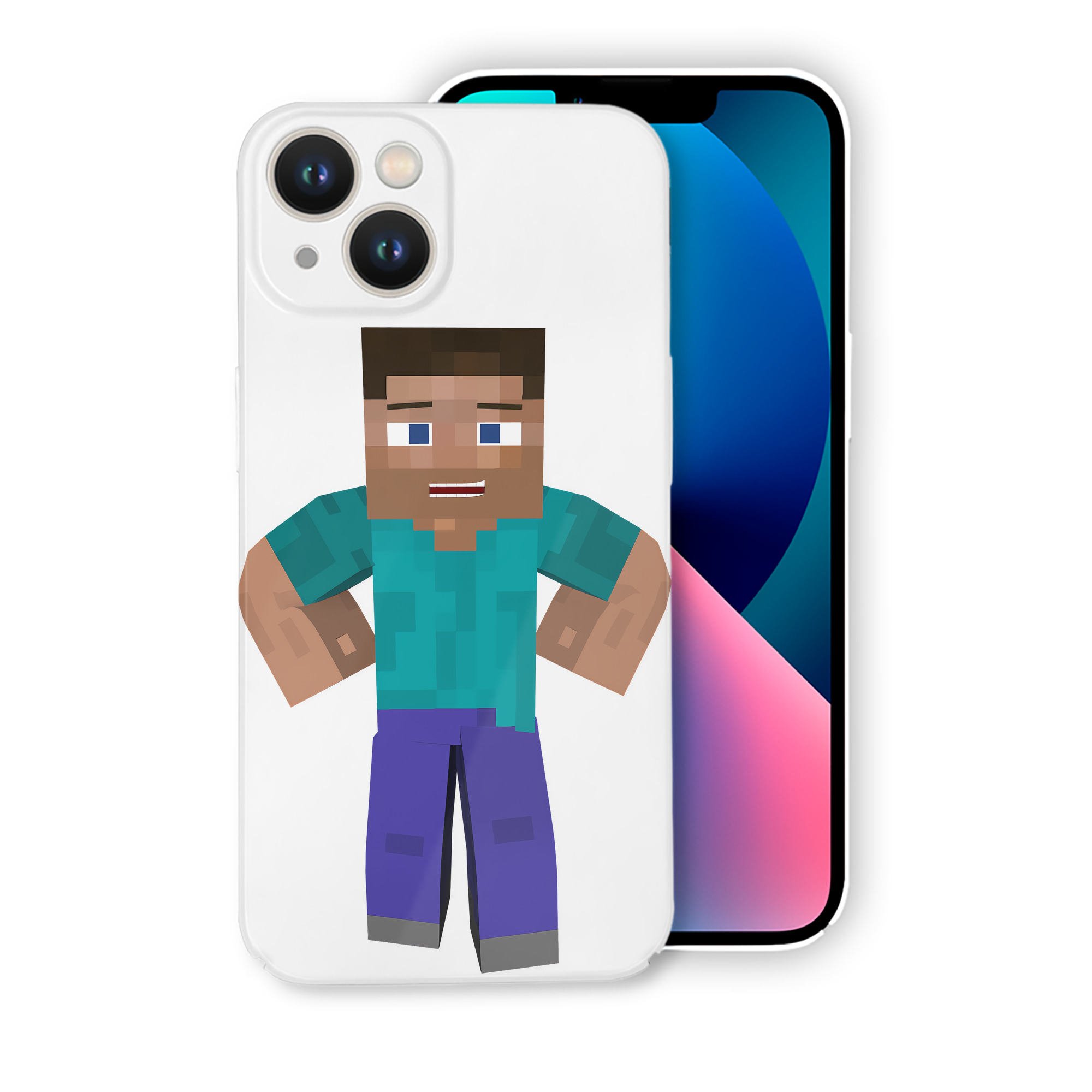 （画像用） マインクラフト ブロックの世界 Minecraft MC Block world 【iPhone 14シリーズ対応】ハードケース