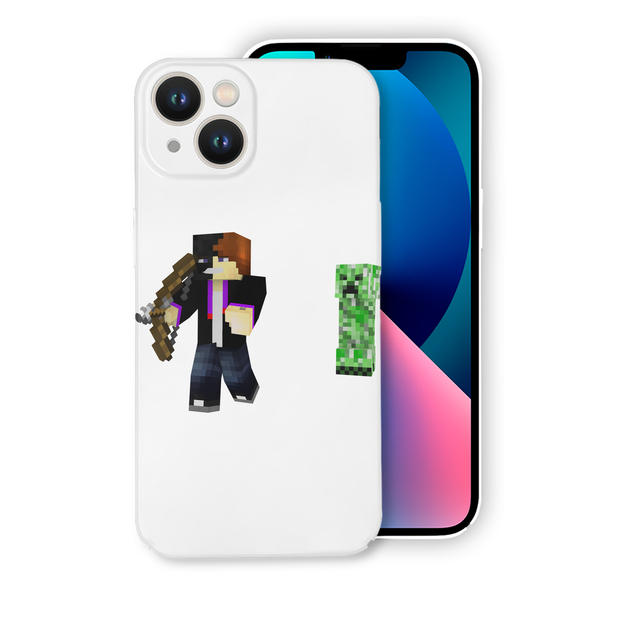 （画像用） マインクラフト ブロックの世界 Minecraft MC Block world 【iPhone 14シリーズ対応】ハードケース