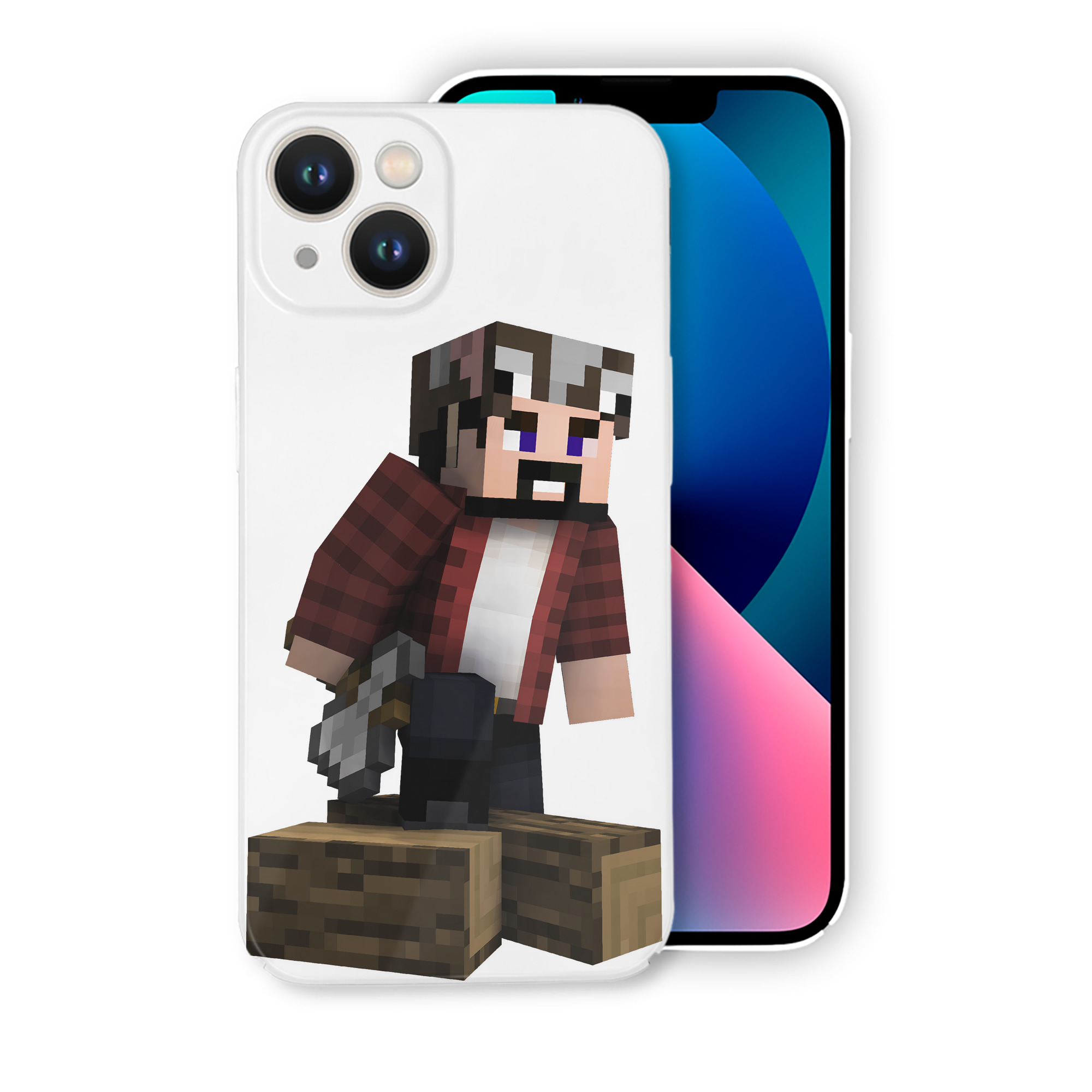 （画像用） マインクラフト ブロックの世界 Minecraft MC Block world 【iPhone 14シリーズ対応】ハードケース