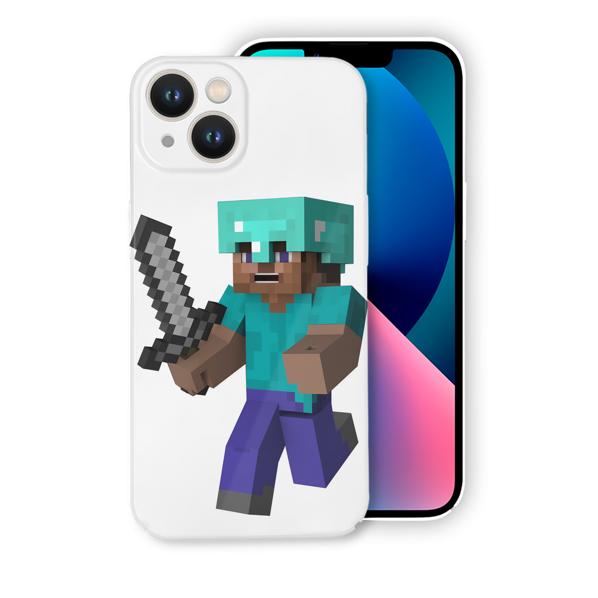 （画像用） マインクラフト ブロックの世界 Minecraft MC Block world 【iPhone 14シリーズ対応】ハードケース