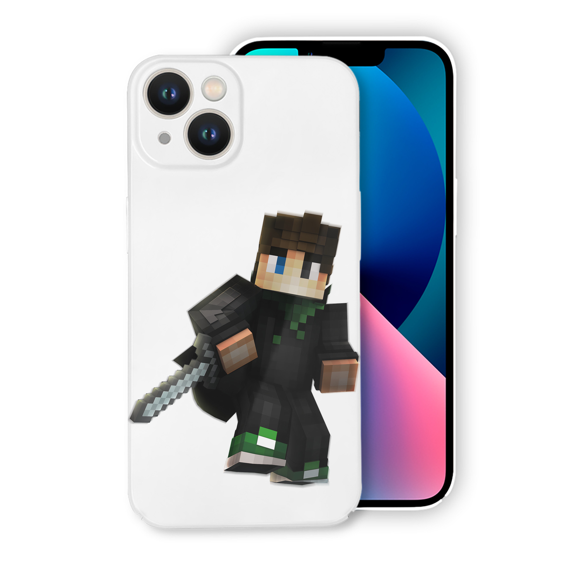 （画像用） マインクラフト ブロックの世界 Minecraft MC Block world 【iPhone 14シリーズ対応】ハードケース