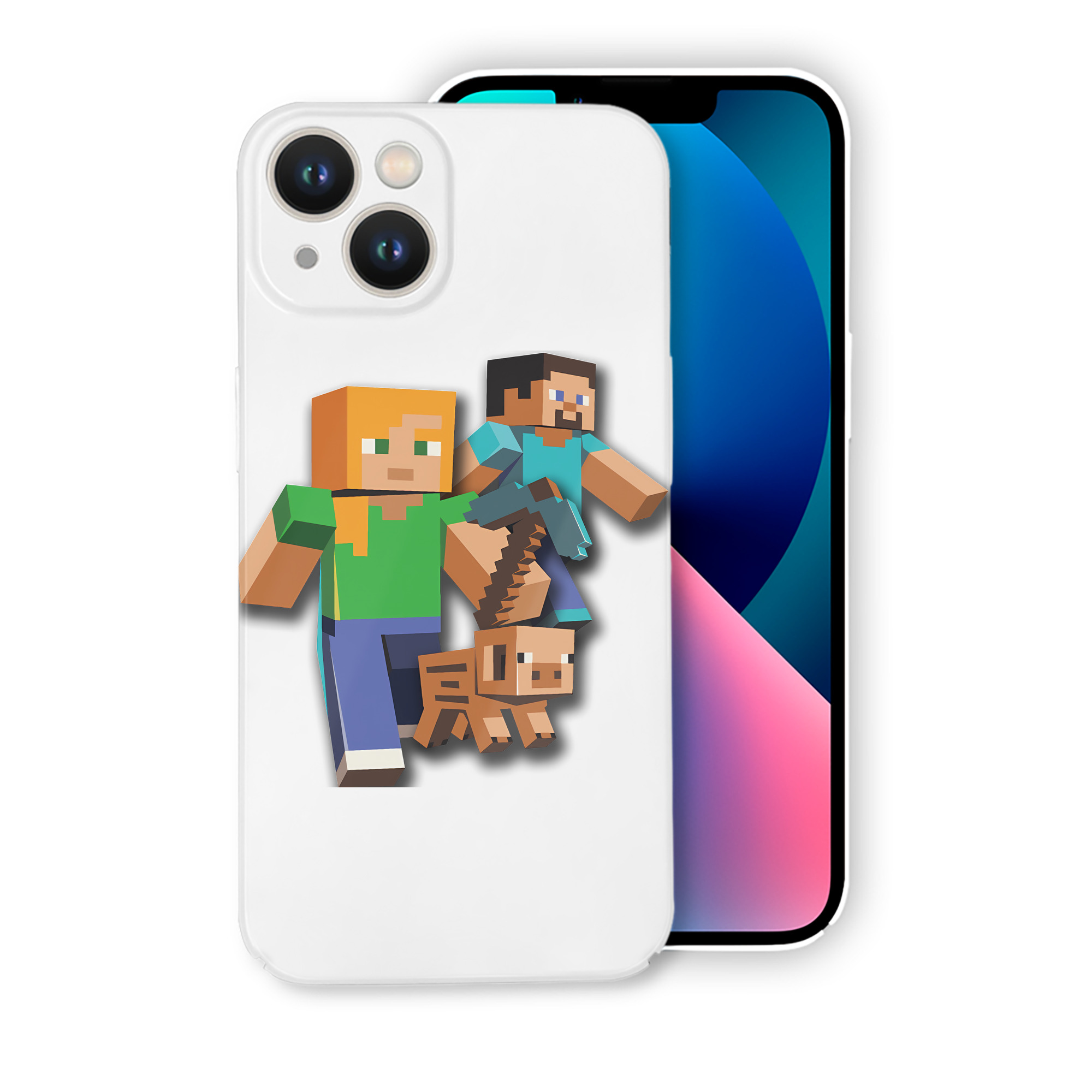 （画像用） マインクラフト ブロックの世界 Minecraft MC Block world 【iPhone 14シリーズ対応】ハードケース