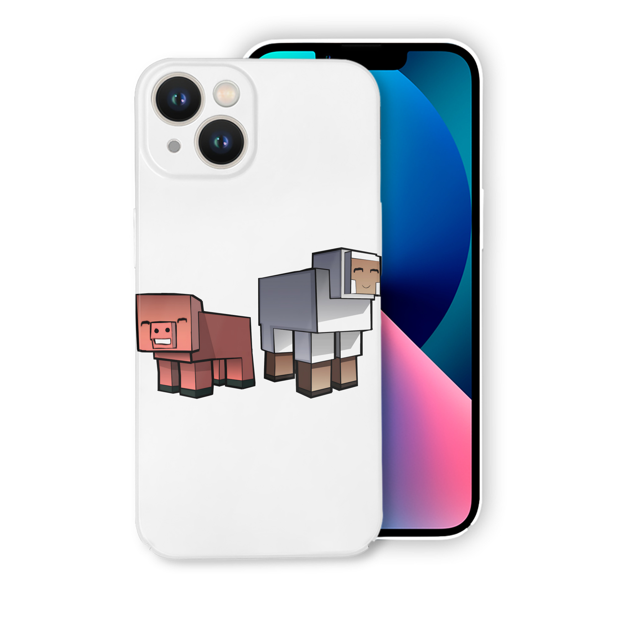 （画像用） マインクラフト ブロックの世界 Minecraft MC Block world 【iPhone 14シリーズ対応】ハードケース