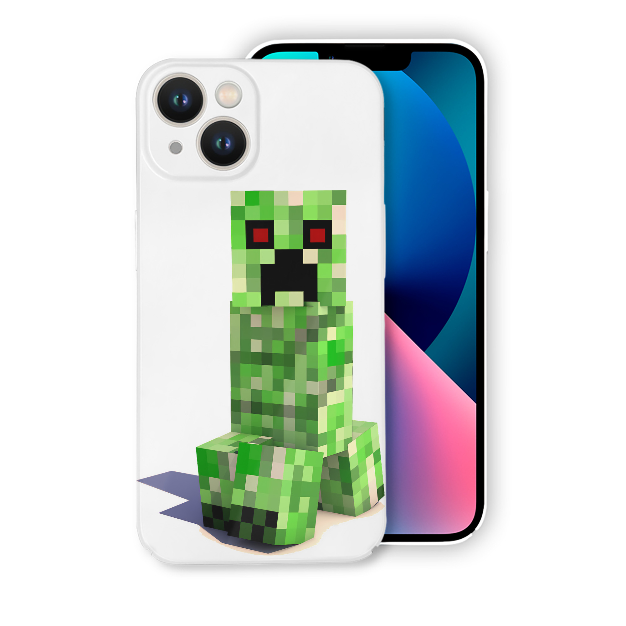 （画像用） マインクラフト ブロックの世界 Minecraft MC Block world 【iPhone 14シリーズ対応】ハードケース