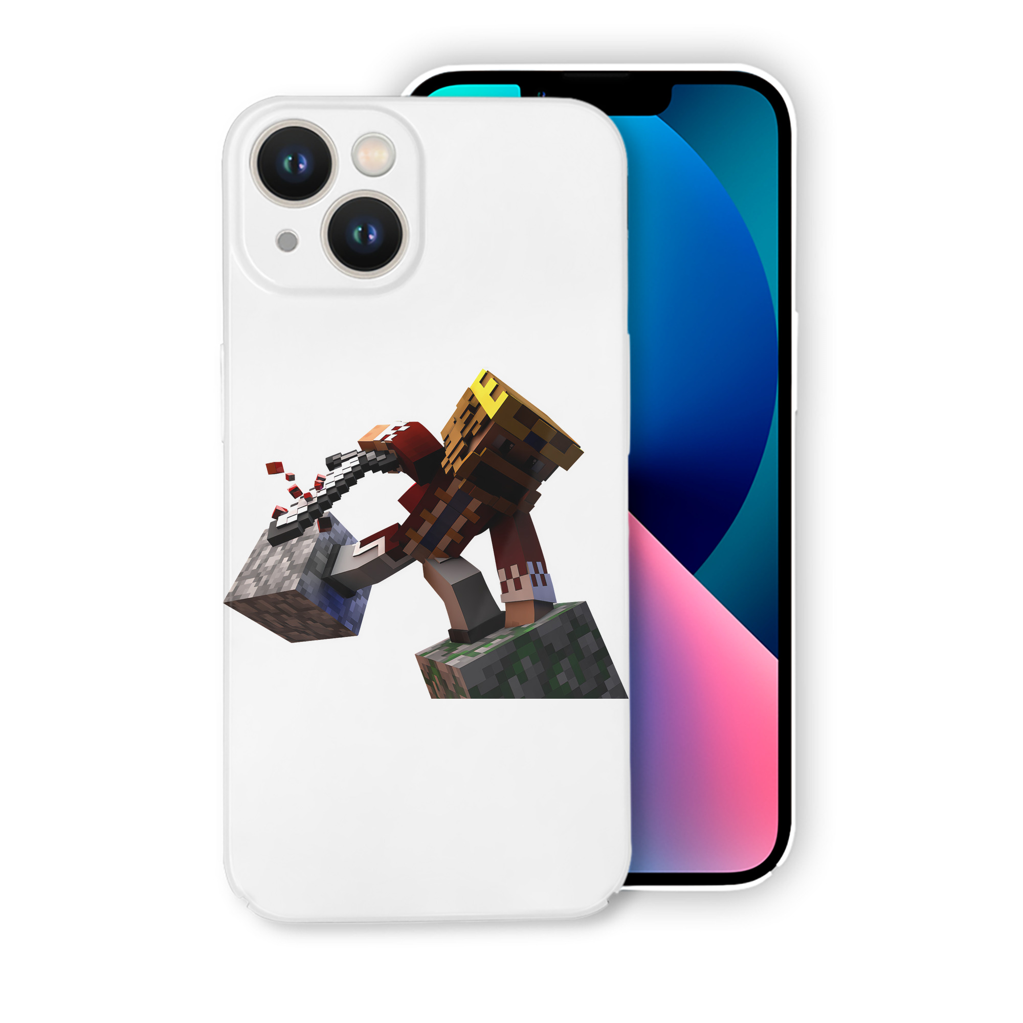 （画像用） マインクラフト ブロックの世界 Minecraft MC Block world 【iPhone 14シリーズ対応】ハードケース