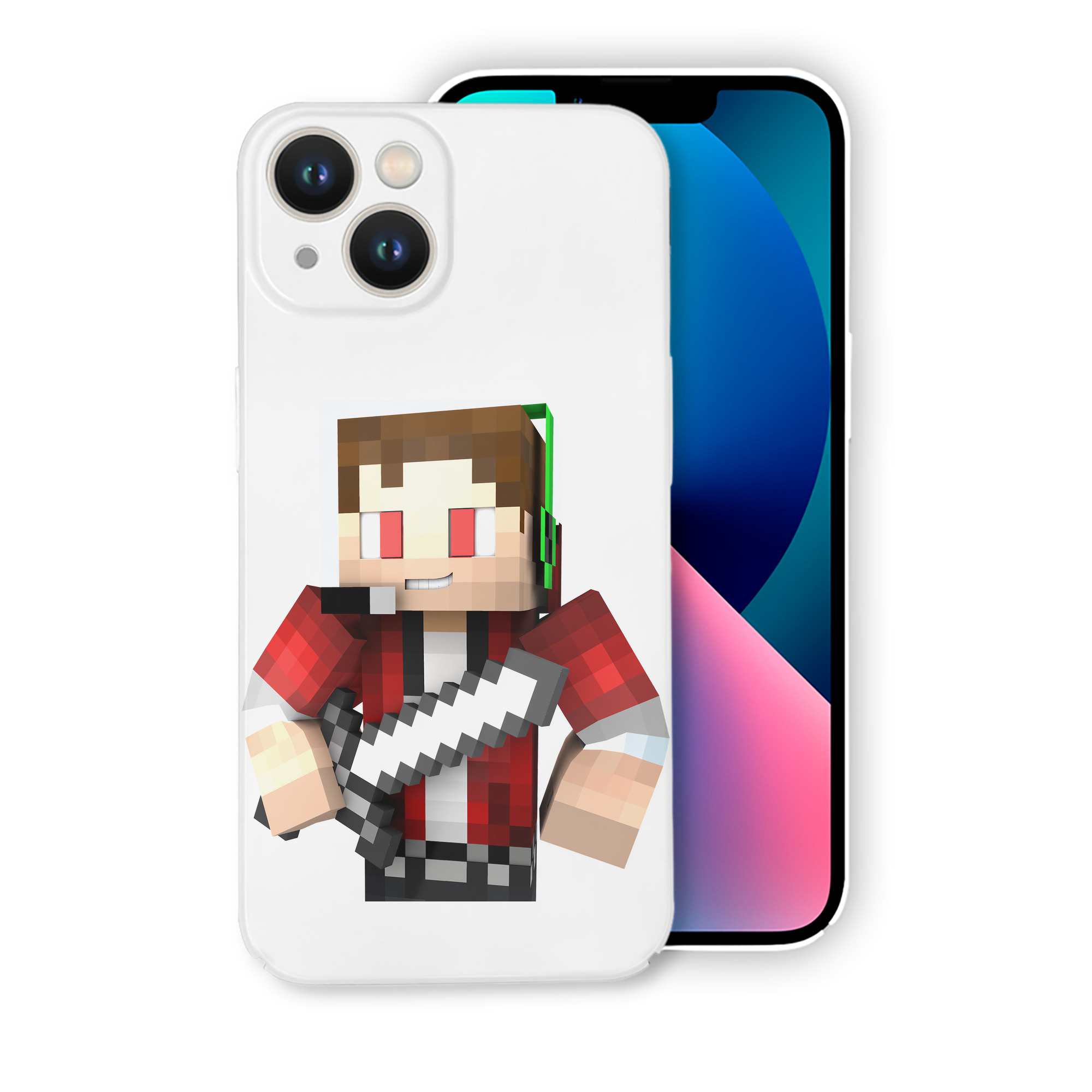 （画像用） マインクラフト ブロックの世界 Minecraft MC Block world 【iPhone 14シリーズ対応】ハードケース