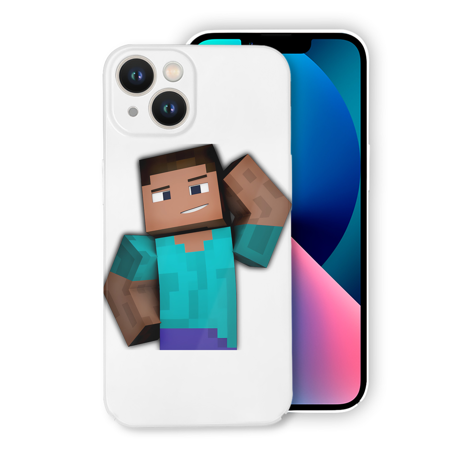 （画像用） マインクラフト ブロックの世界 Minecraft MC Block world 【iPhone 14シリーズ対応】ハードケース
