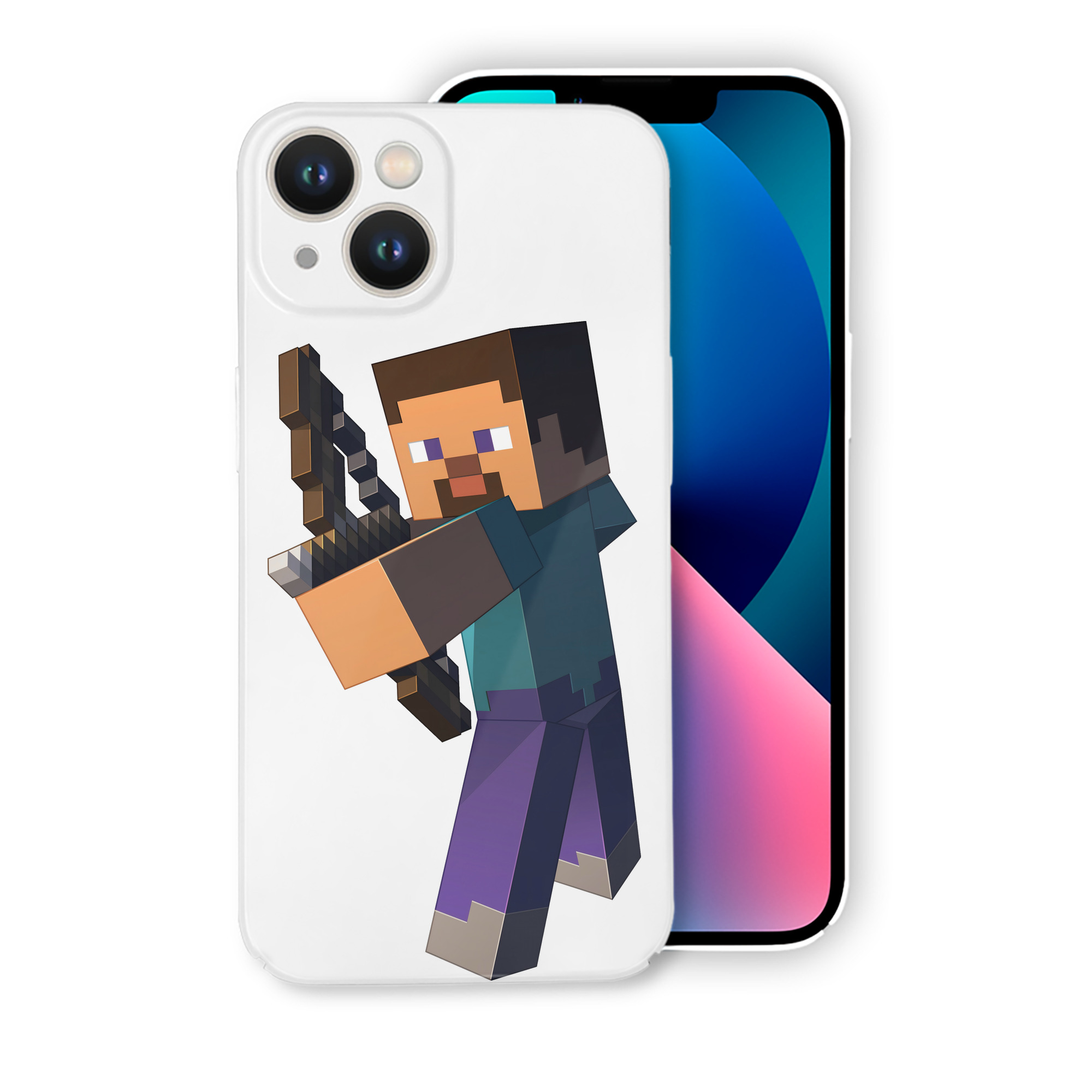 （画像用） マインクラフト ブロックの世界 Minecraft MC Block world 【iPhone 14シリーズ対応】ハードケース