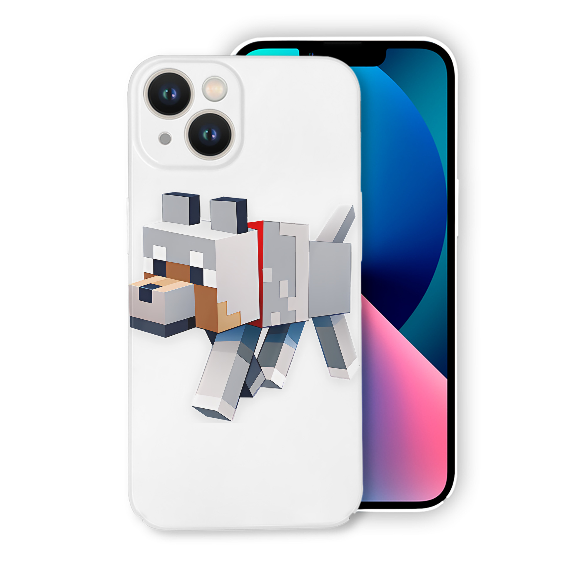 （画像用） マインクラフト ブロックの世界 Minecraft MC Block world 【iPhone 14シリーズ対応】ハードケース