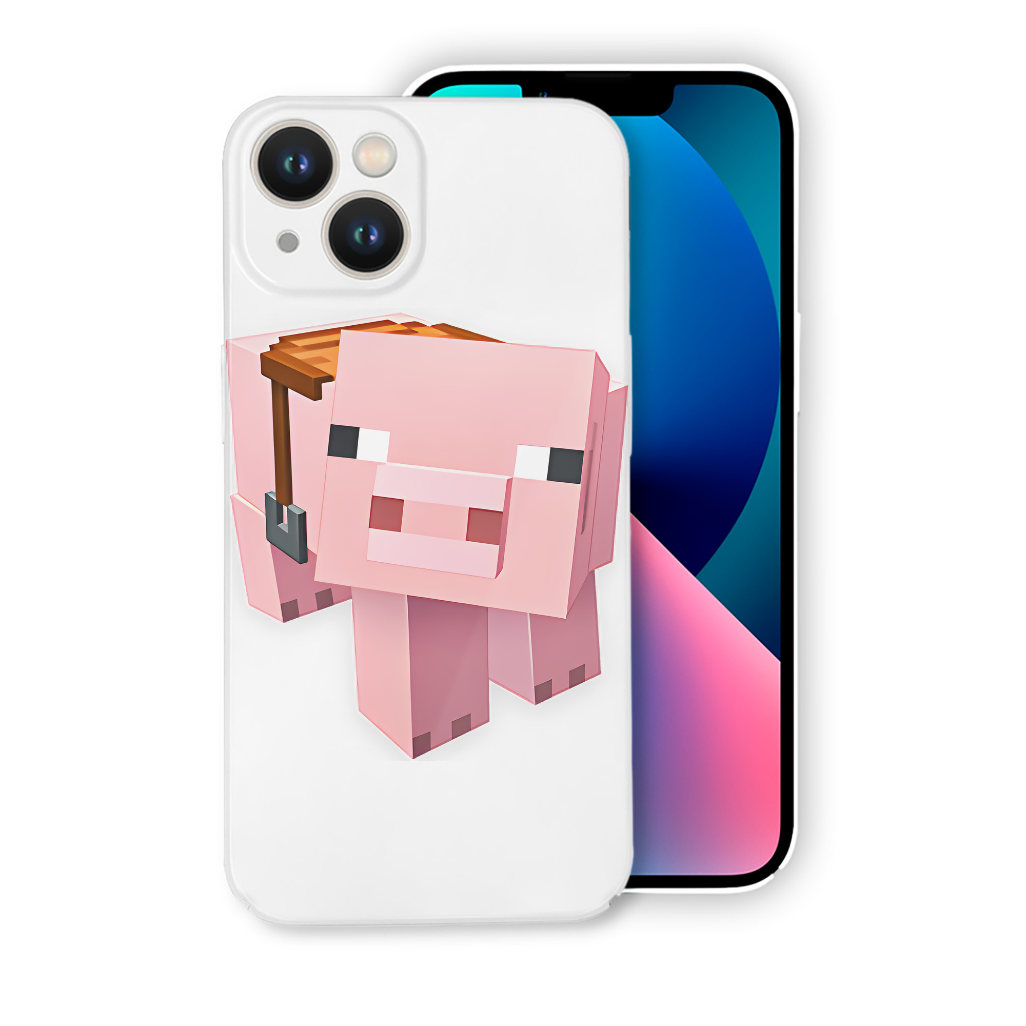 （画像用） マインクラフト ブロックの世界 Minecraft MC Block world 【iPhone 14シリーズ対応】ハードケース