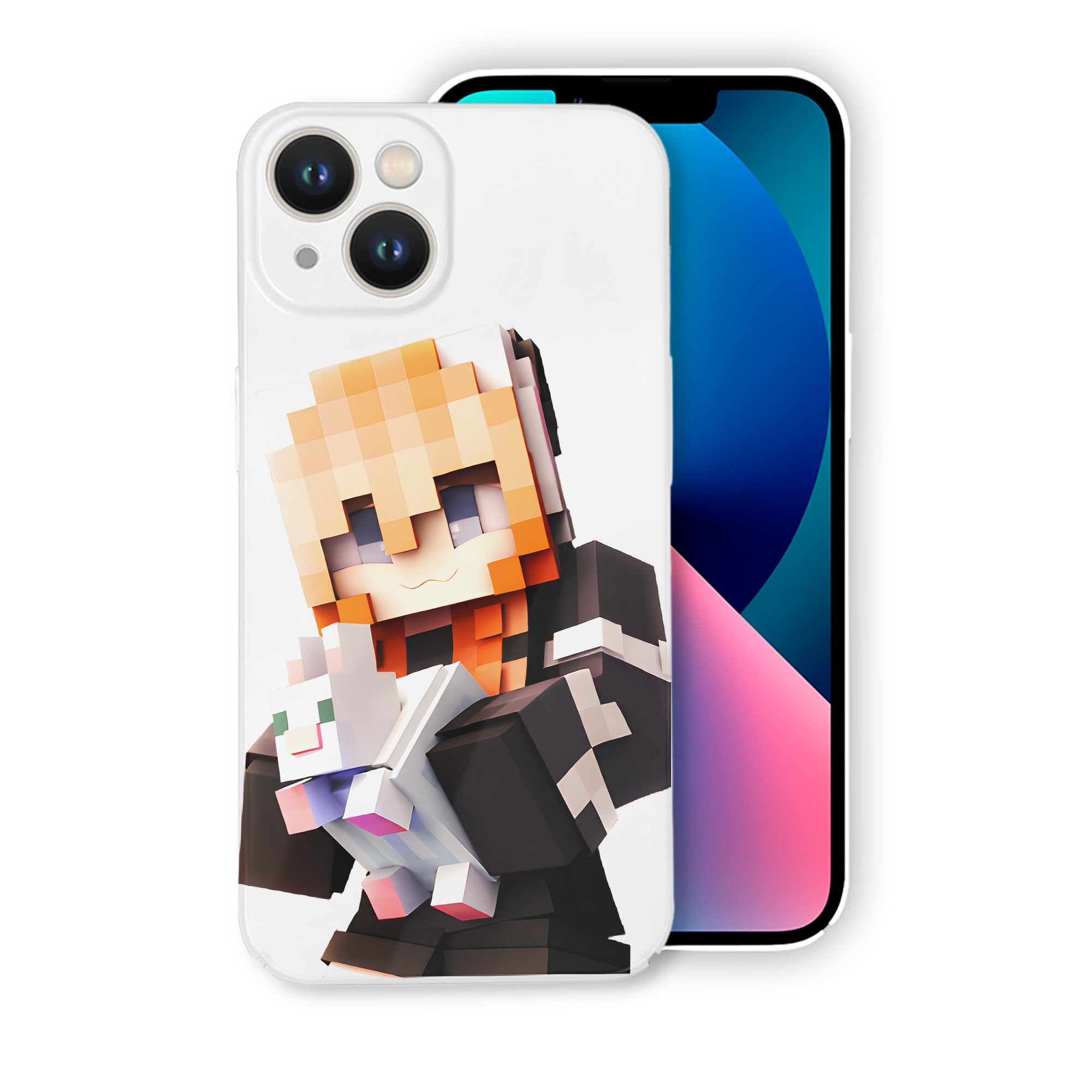 （画像用） マインクラフト ブロックの世界 Minecraft MC Block world 【iPhone 14シリーズ対応】ハードケース