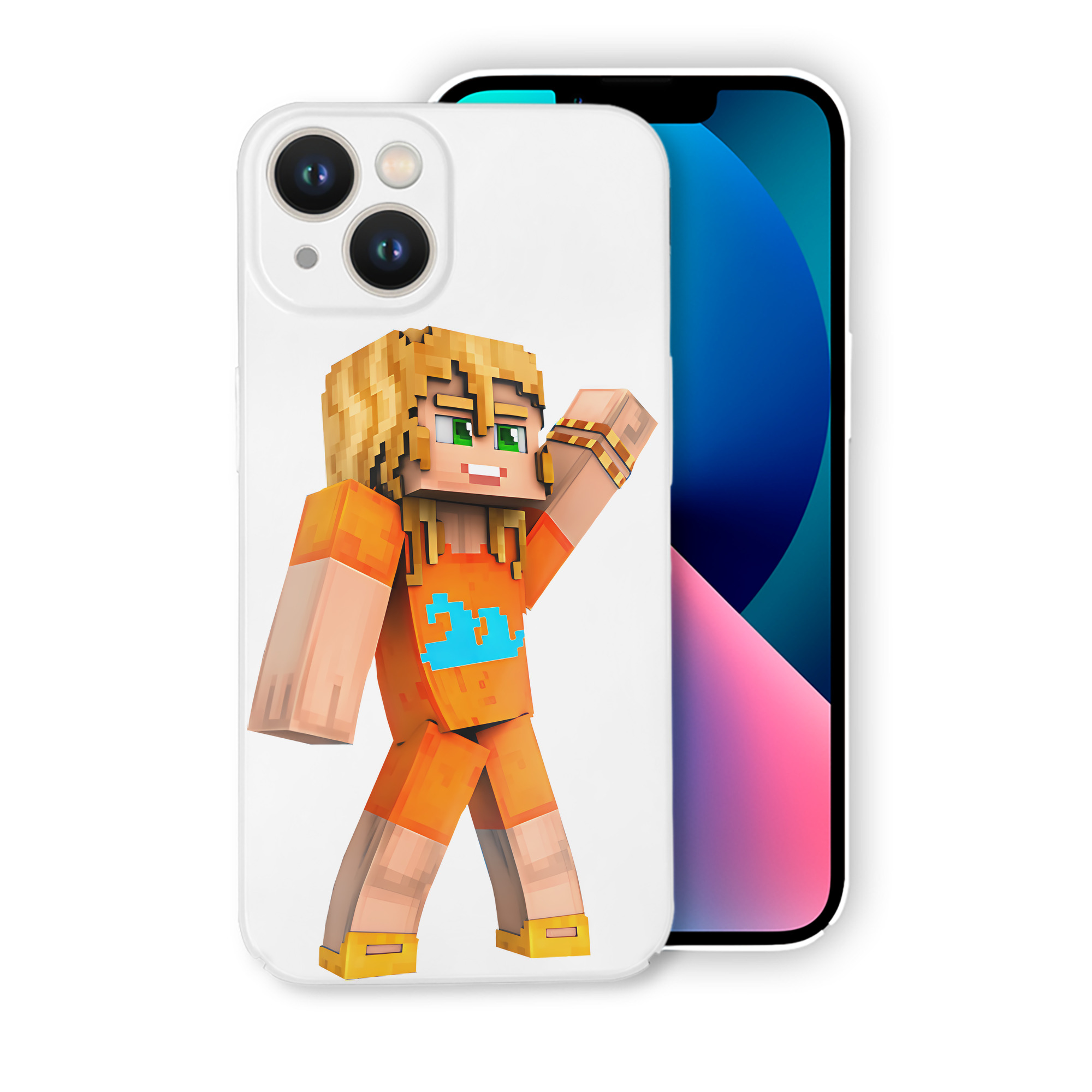 （画像用） マインクラフト ブロックの世界 Minecraft MC Block world 【iPhone 14シリーズ対応】ハードケース