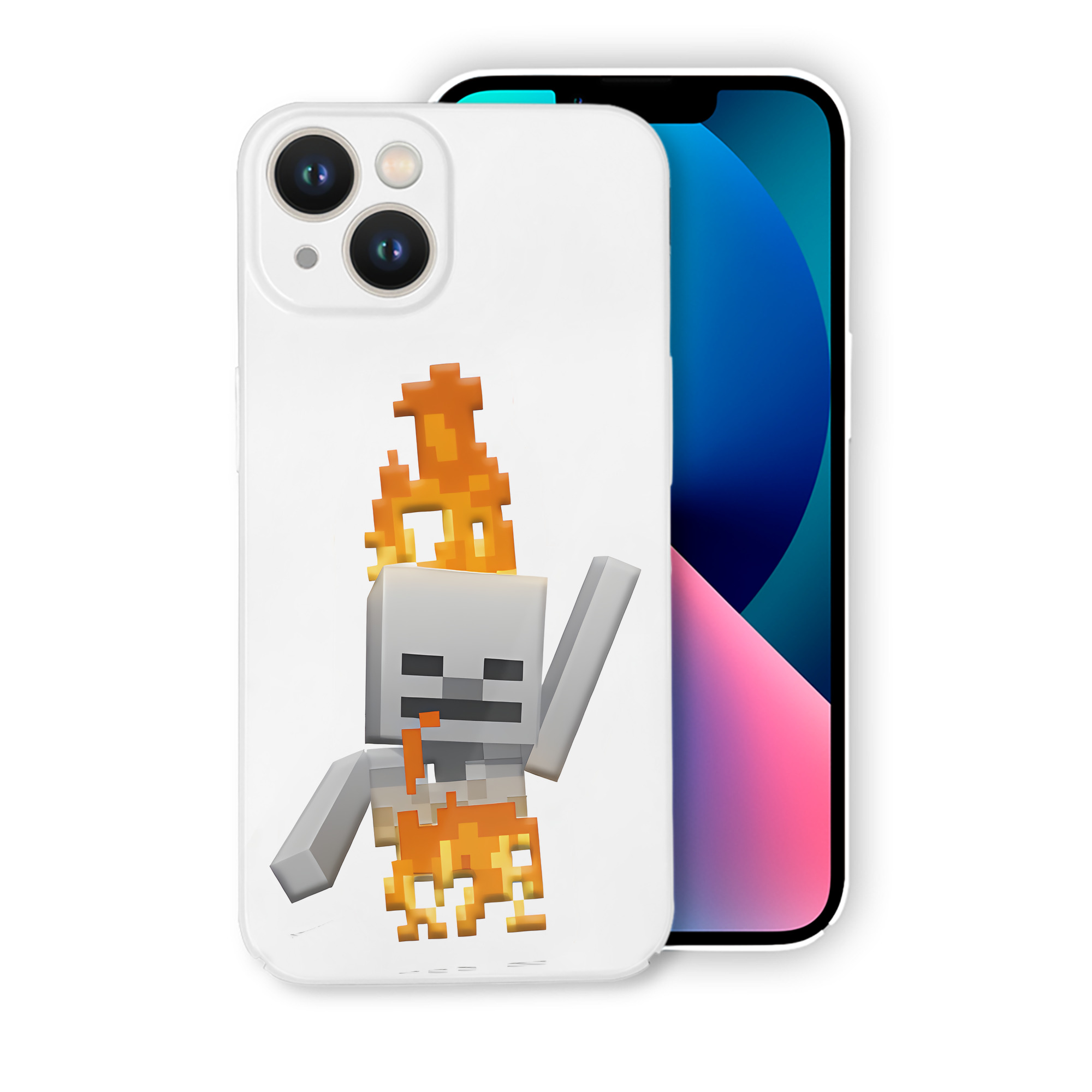 （画像用） マインクラフト ブロックの世界 Minecraft MC Block world 【iPhone 14シリーズ対応】ハードケース