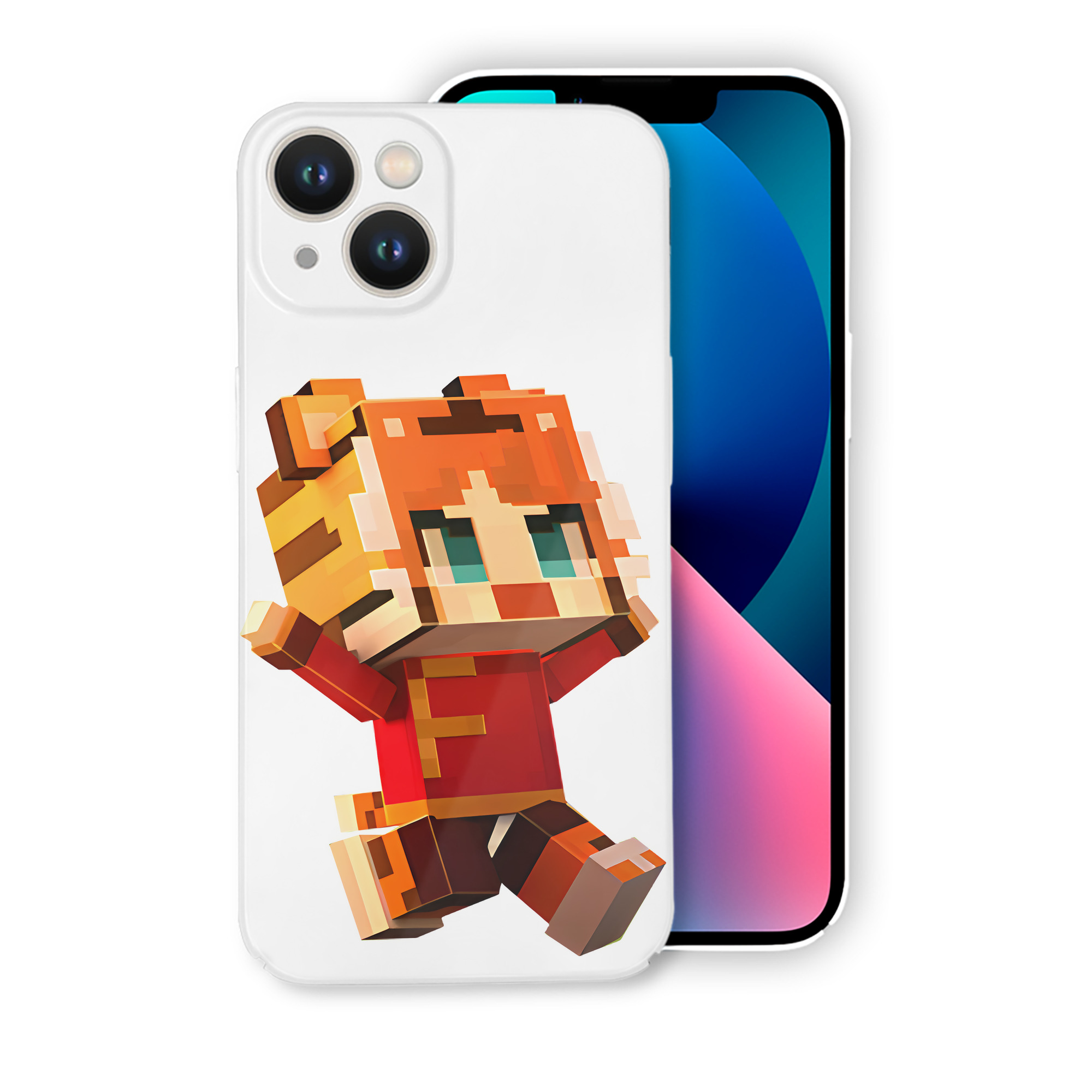 （画像用） マインクラフト ブロックの世界 Minecraft MC Block world 【iPhone 14シリーズ対応】ハードケース