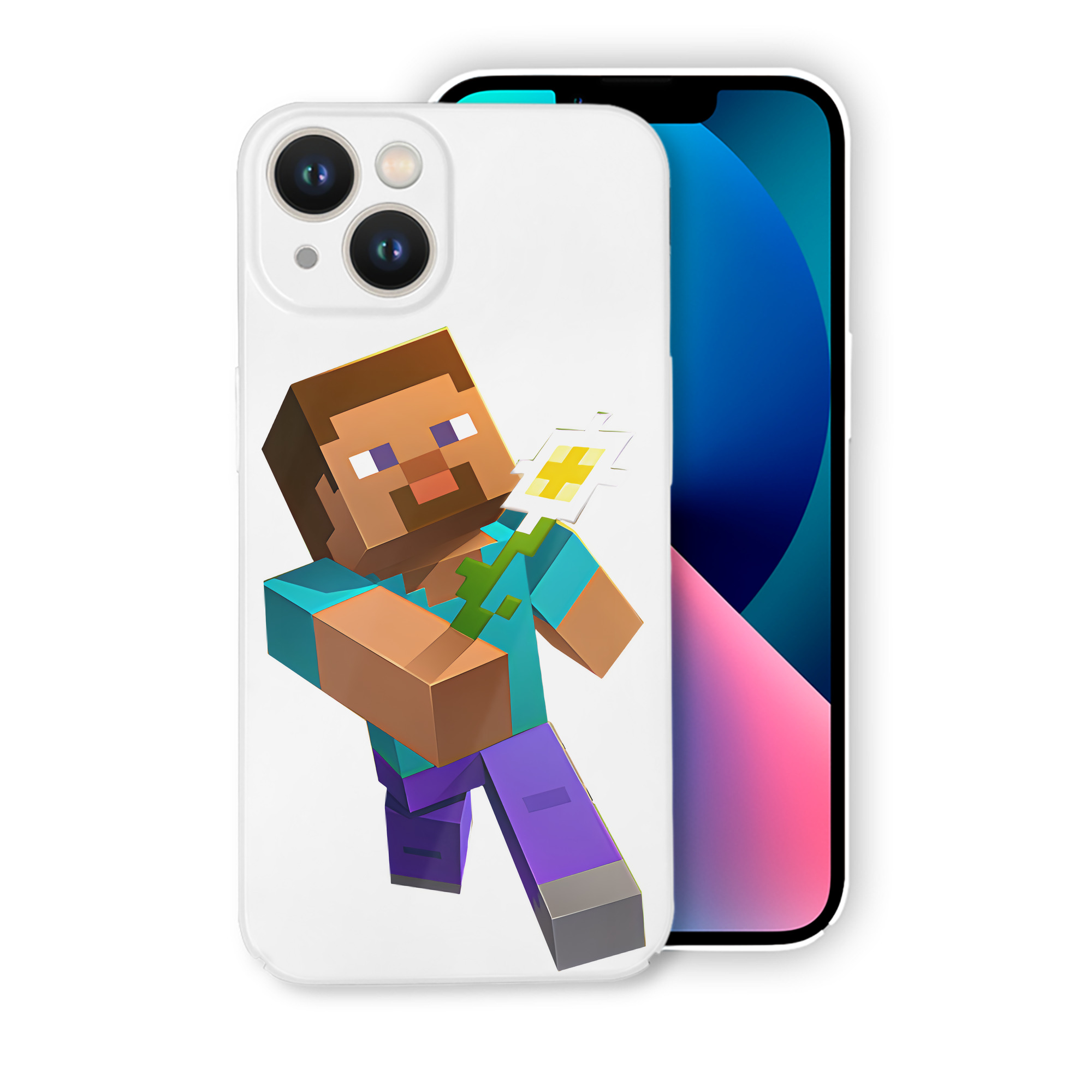 （画像用） マインクラフト ブロックの世界 Minecraft MC Block world 【iPhone 14シリーズ対応】ハードケース
