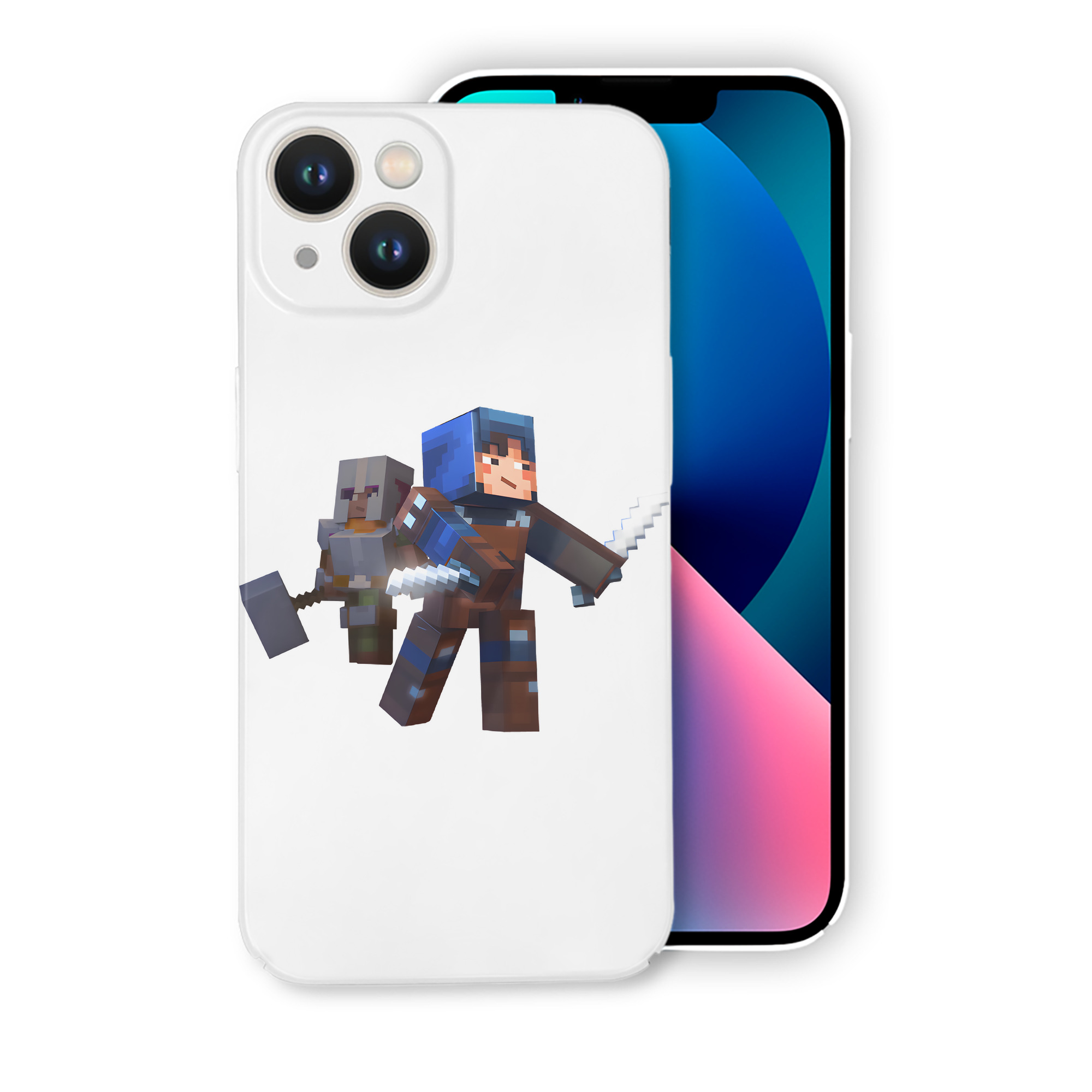 （画像用） マインクラフト ブロックの世界 Minecraft MC Block world 【iPhone 14シリーズ対応】ハードケース