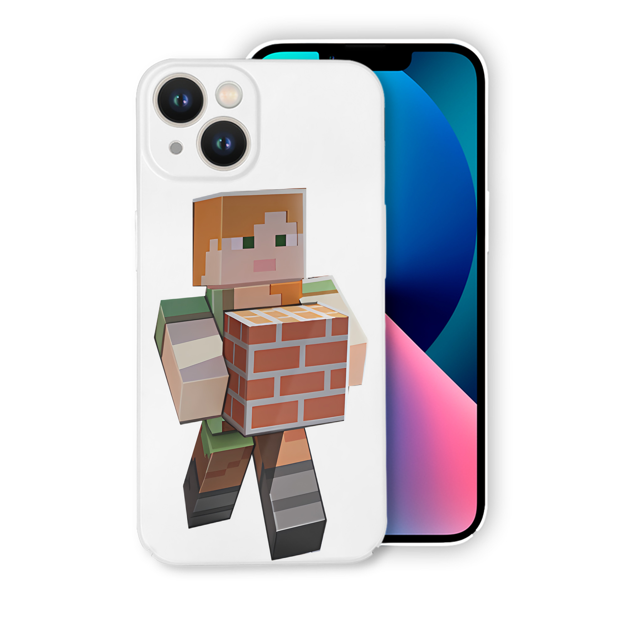 （画像用） マインクラフト ブロックの世界 Minecraft MC Block world 【iPhone 14シリーズ対応】ハードケース