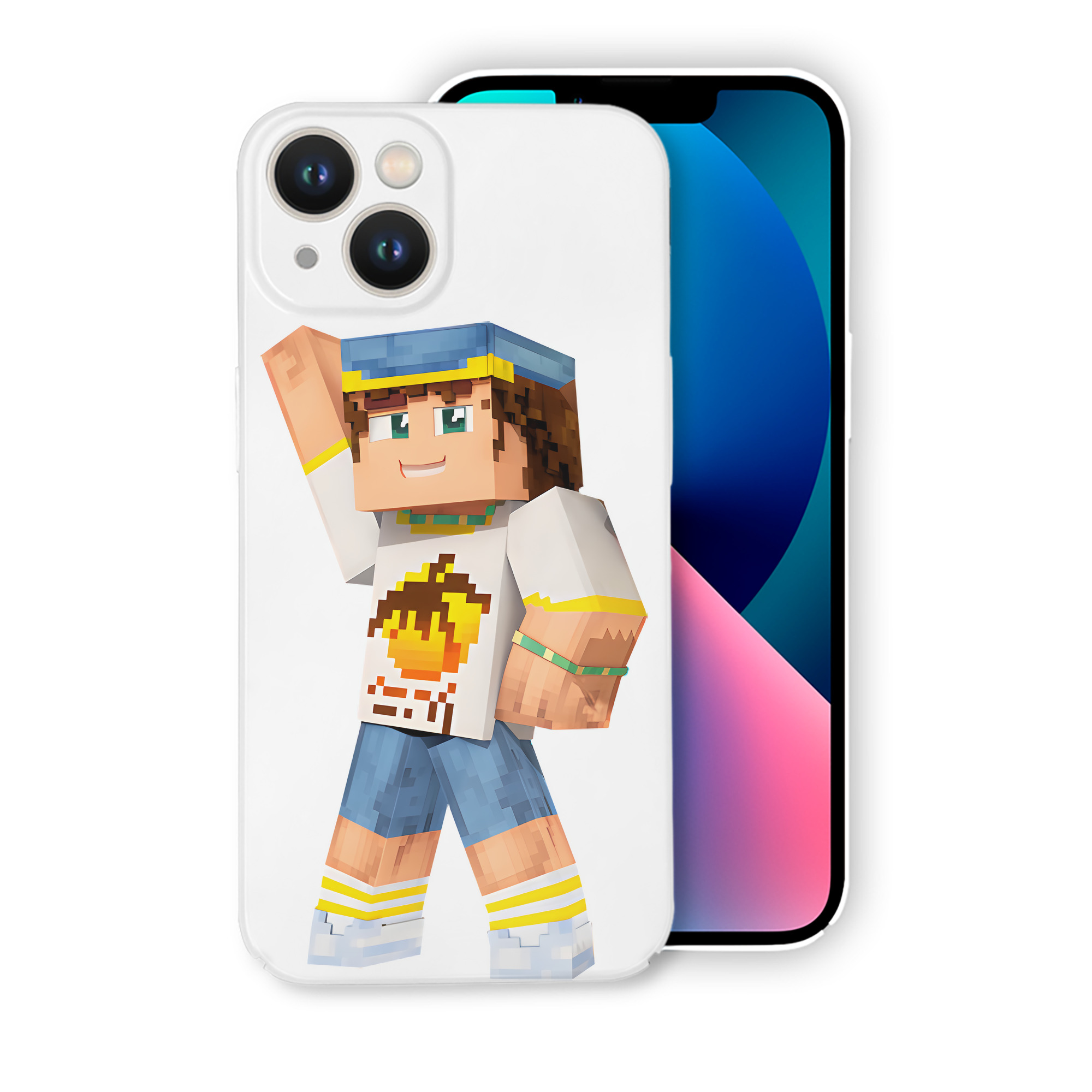 （画像用） マインクラフト ブロックの世界 Minecraft MC Block world 【iPhone 14シリーズ対応】ハードケース