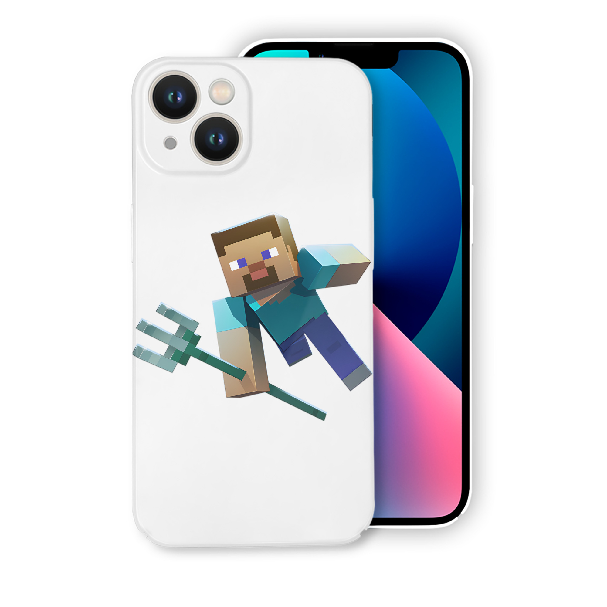 （画像用） マインクラフト ブロックの世界 Minecraft MC Block world 【iPhone 14シリーズ対応】ハードケース