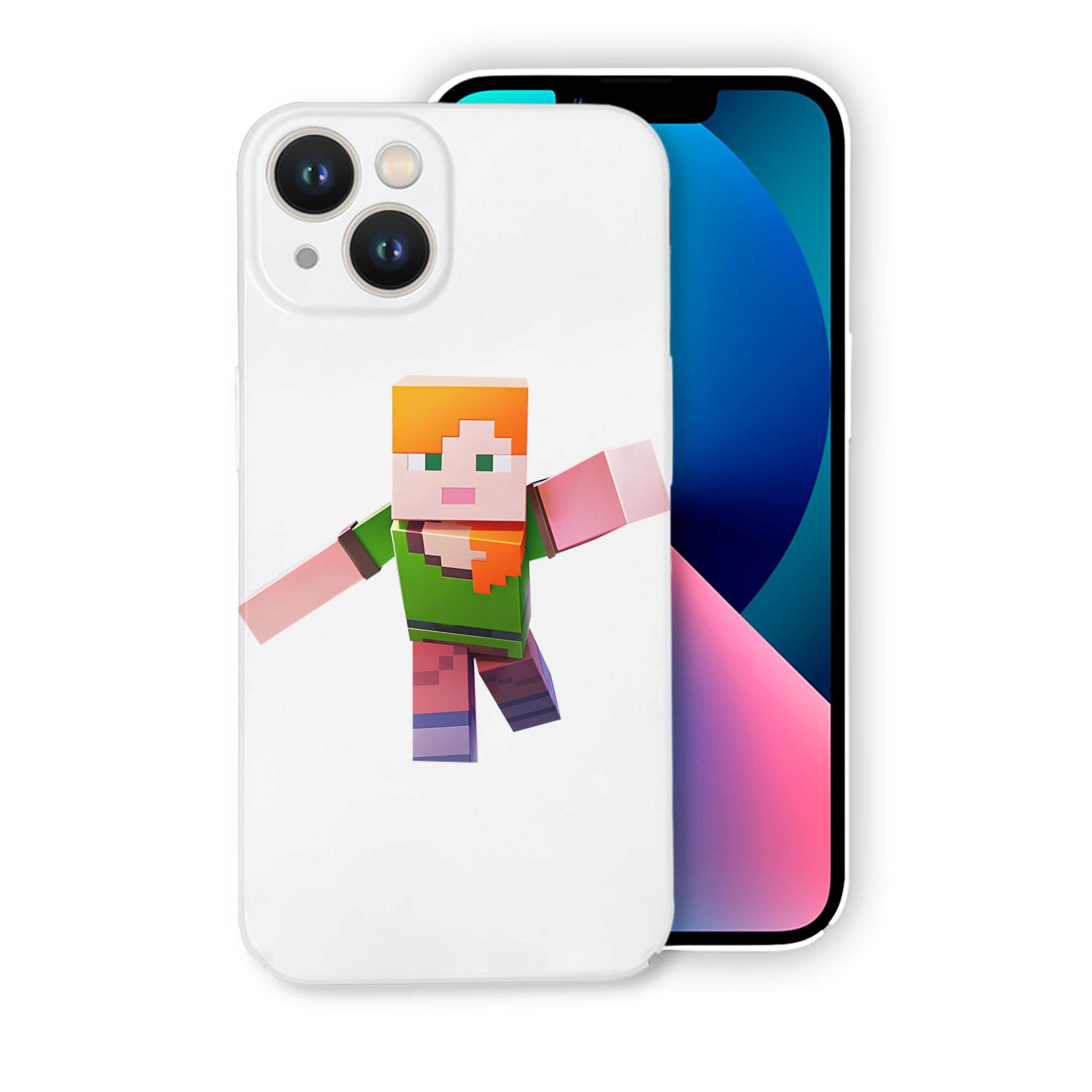 （画像用） マインクラフト ブロックの世界 Minecraft MC Block world 【iPhone 14シリーズ対応】ハードケース