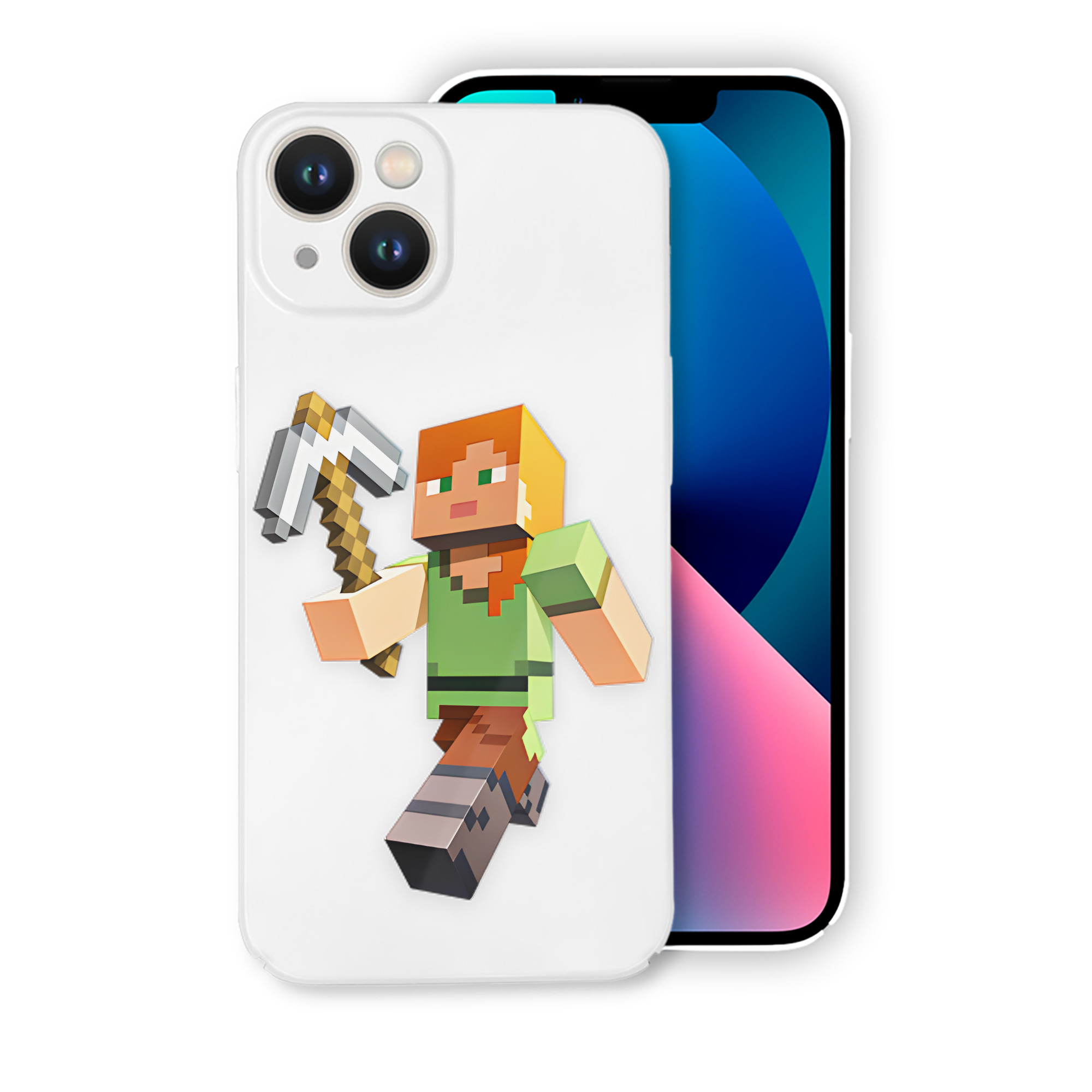 （画像用） マインクラフト ブロックの世界 Minecraft MC Block world 【iPhone 14シリーズ対応】ハードケース