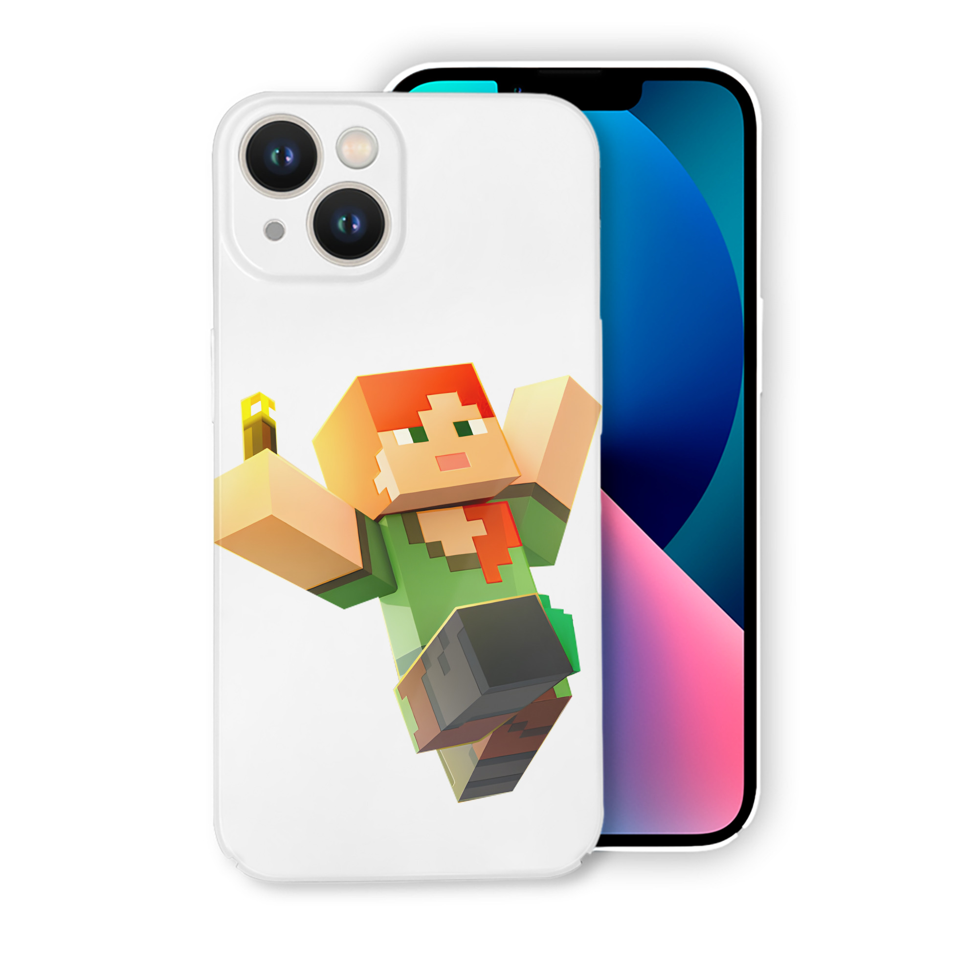 （画像用） マインクラフト ブロックの世界 Minecraft MC Block world 【iPhone 14シリーズ対応】ハードケース
