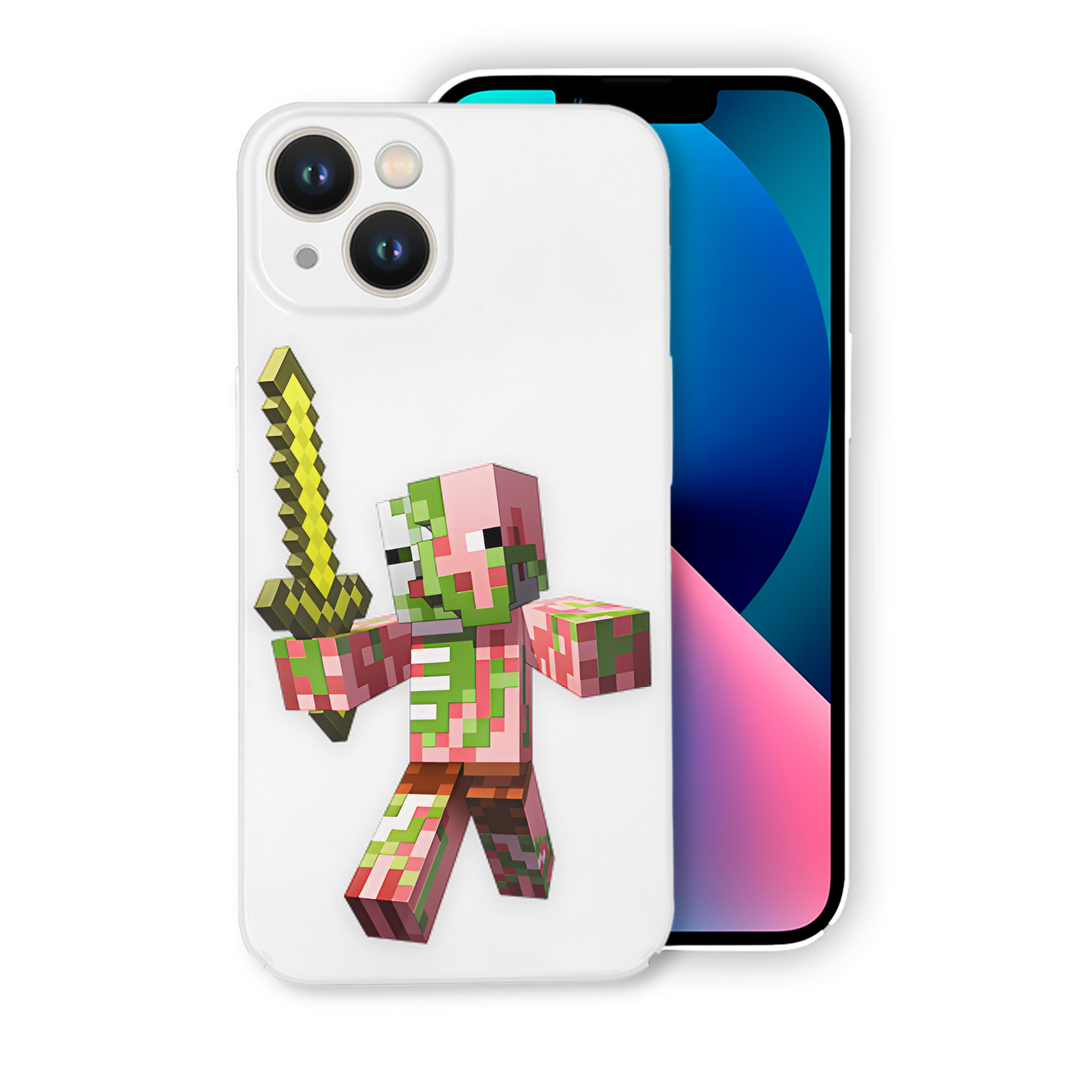 （画像用） マインクラフト ブロックの世界 Minecraft MC Block world 【iPhone 14シリーズ対応】ハードケース