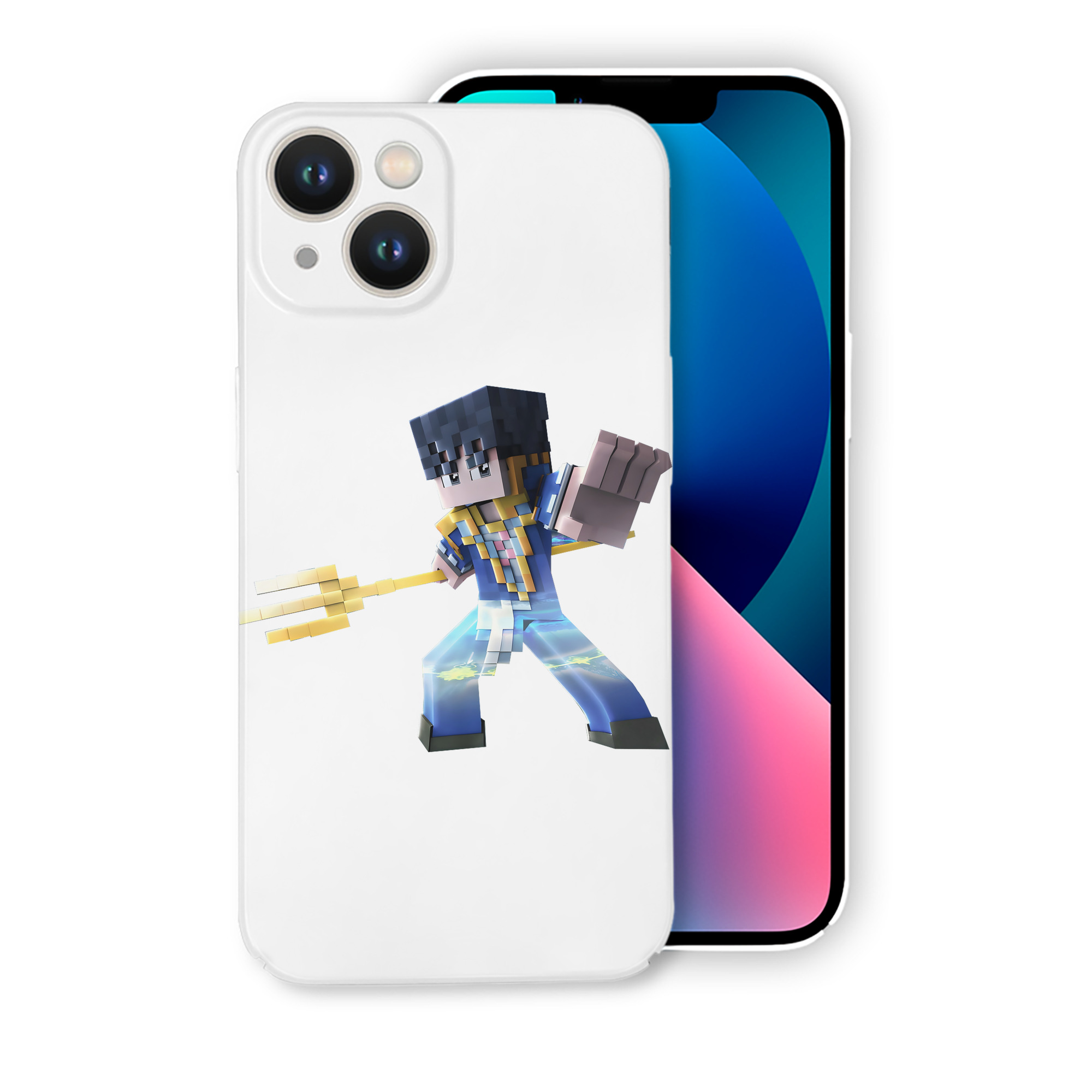 （画像用） マインクラフト ブロックの世界 Minecraft MC Block world 【iPhone 14シリーズ対応】ハードケース