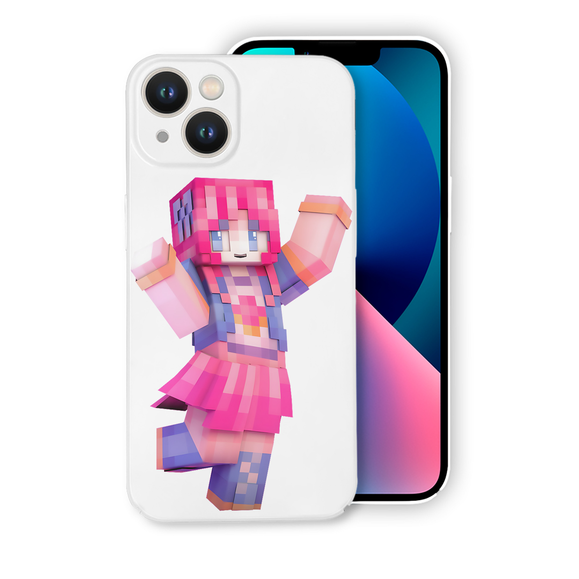 （画像用） マインクラフト ブロックの世界 Minecraft MC Block world 【iPhone 14シリーズ対応】ハードケース