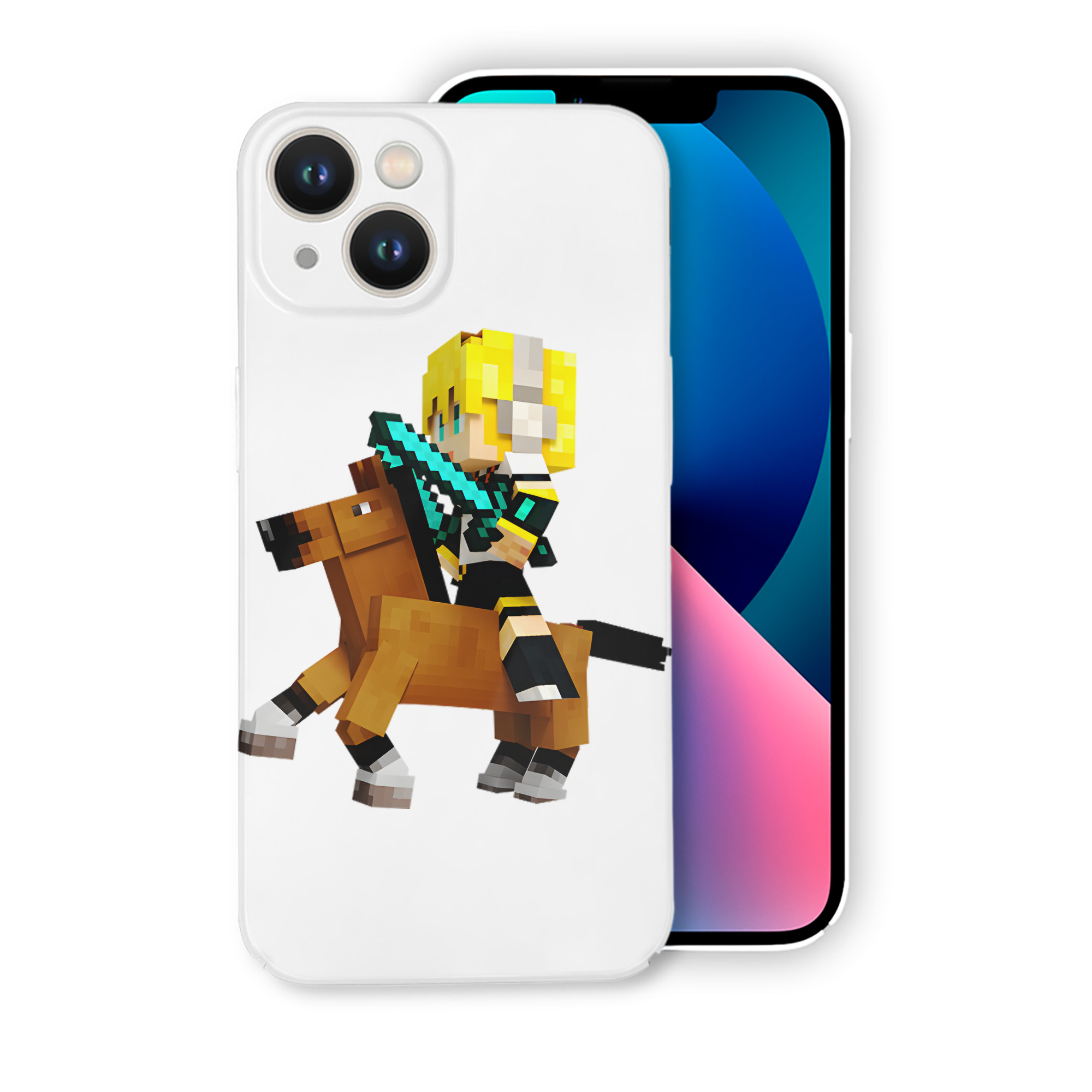 （画像用） マインクラフト ブロックの世界 Minecraft MC Block world 【iPhone 14シリーズ対応】ハードケース