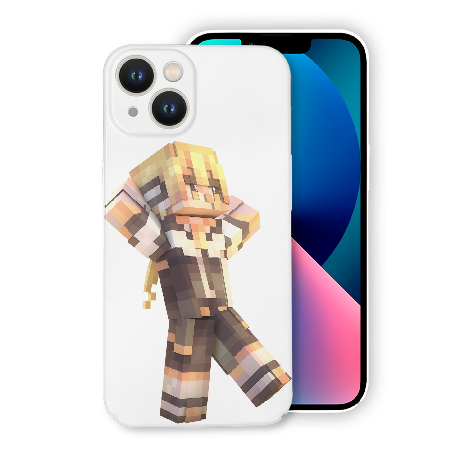 （画像用） マインクラフト ブロックの世界 Minecraft MC Block world 【iPhone 14シリーズ対応】ハードケース