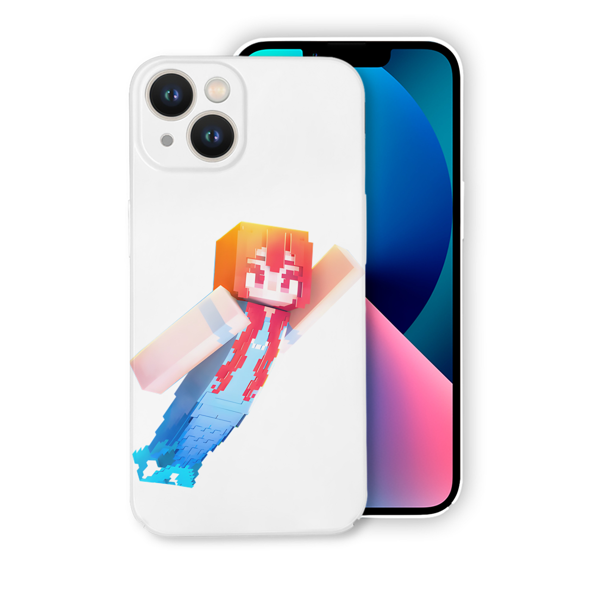 （画像用） マインクラフト ブロックの世界 Minecraft MC Block world 【iPhone 14シリーズ対応】ハードケース