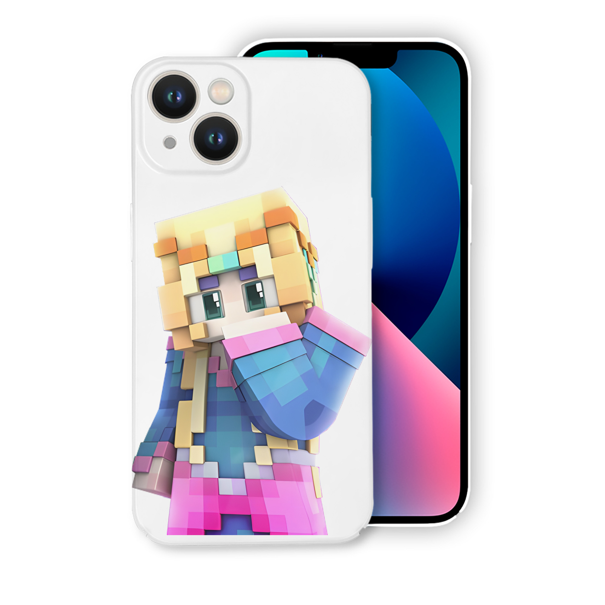 （画像用） マインクラフト ブロックの世界 Minecraft MC Block world 【iPhone 14シリーズ対応】ハードケース