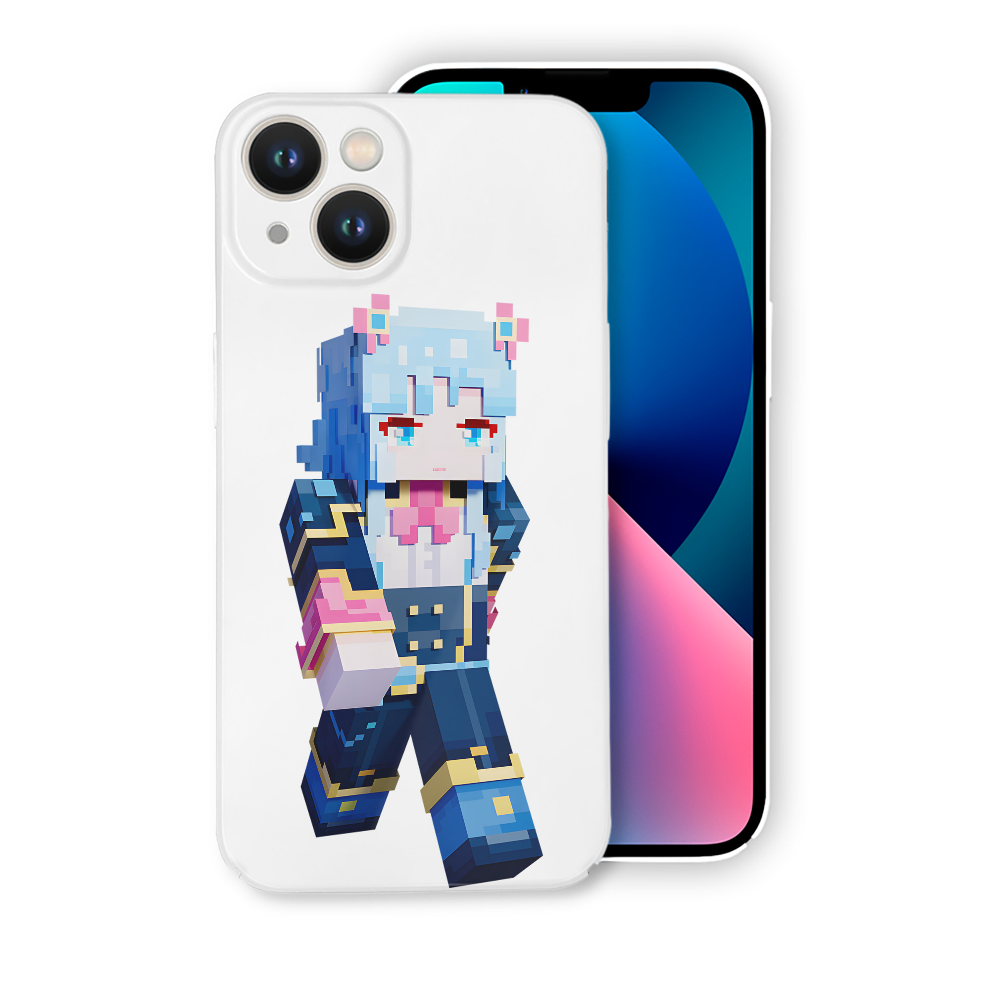 （画像用） マインクラフト ブロックの世界 Minecraft MC Block world 【iPhone 14シリーズ対応】ハードケース