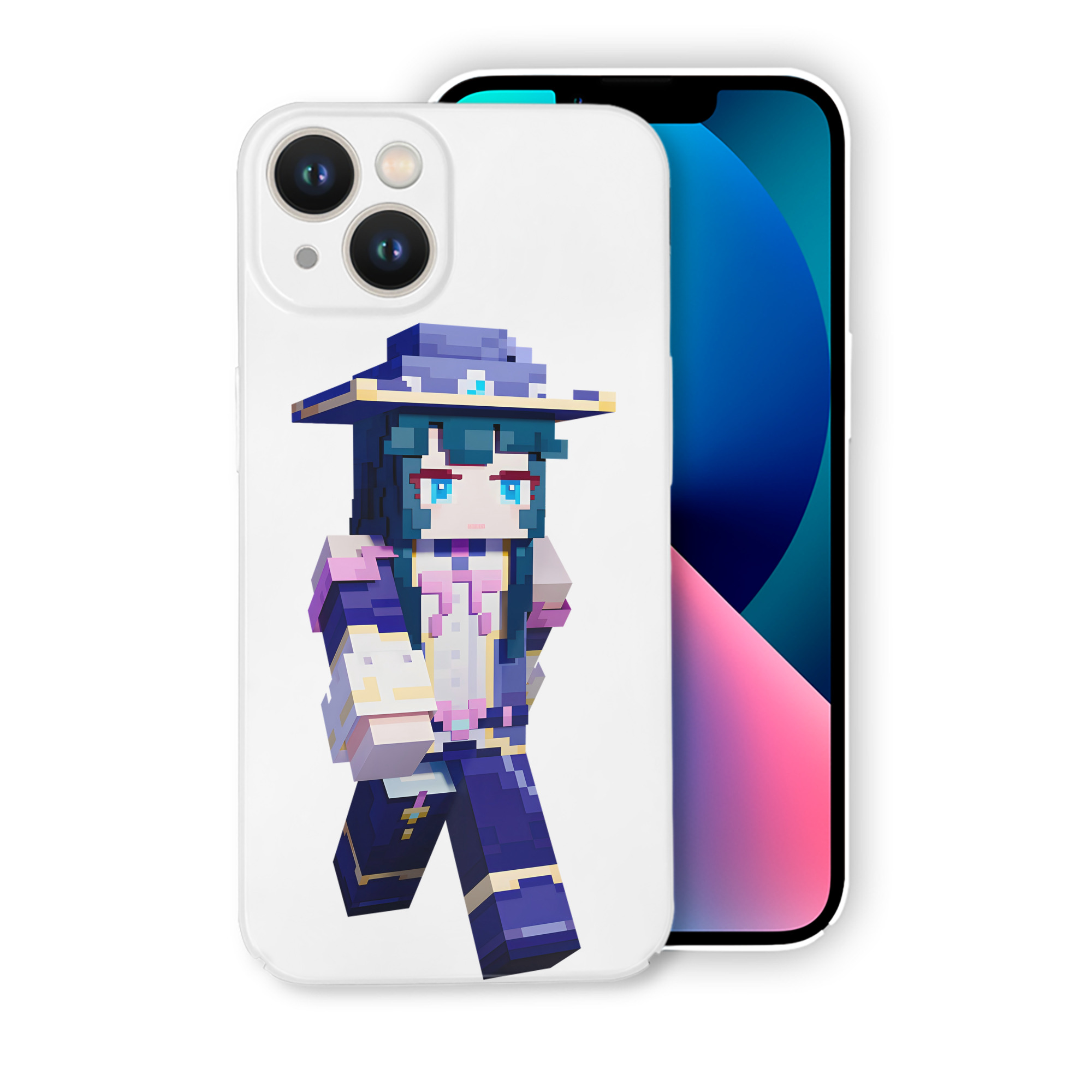 （画像用） マインクラフト ブロックの世界 Minecraft MC Block world 【iPhone 14シリーズ対応】ハードケース
