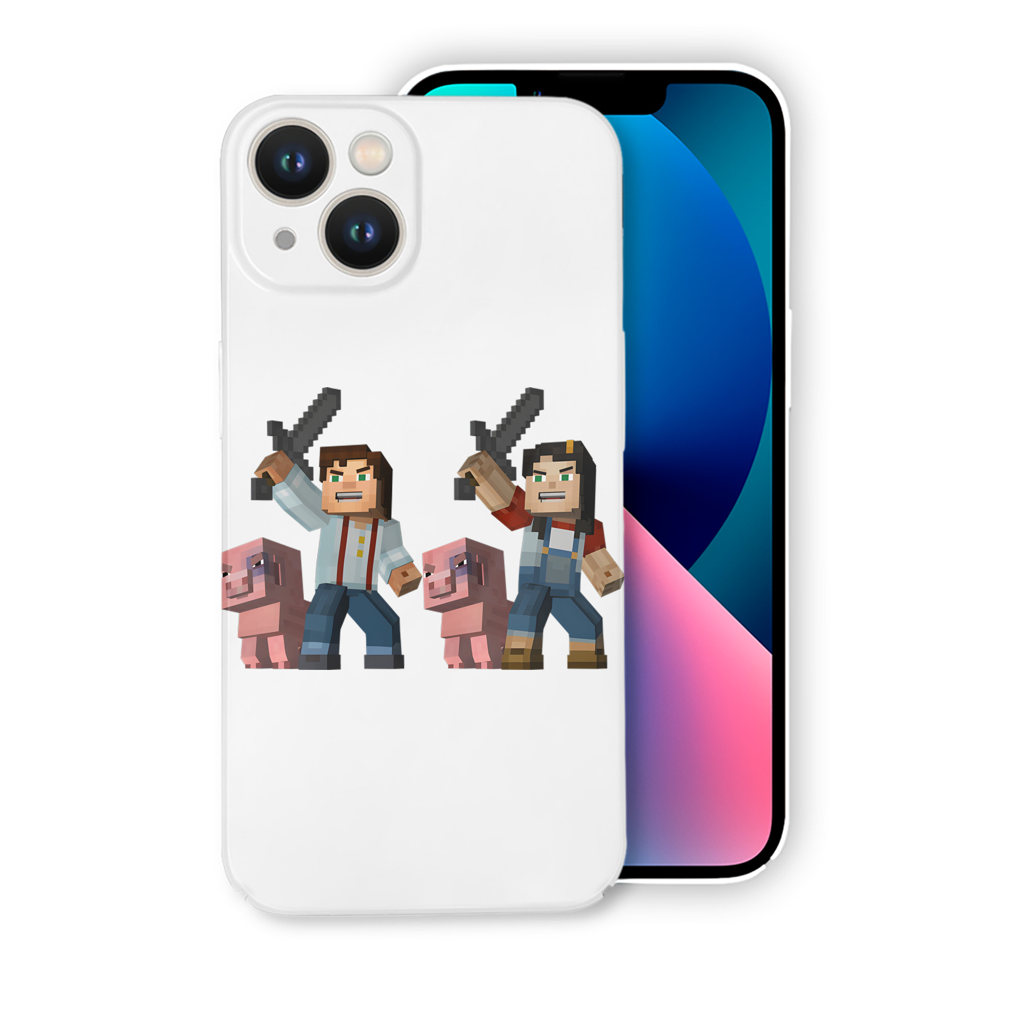 （画像用） マインクラフト ブロックの世界 Minecraft MC Block world 【iPhone 14シリーズ対応】ハードケース