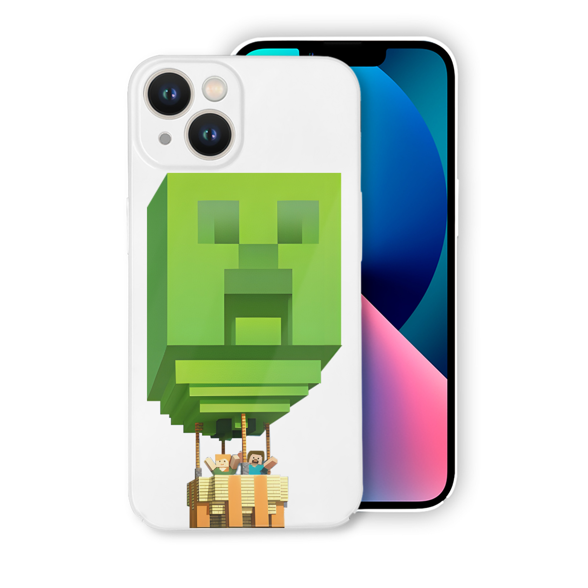 （画像用） マインクラフト ブロックの世界 Minecraft MC Block world 【iPhone 14シリーズ対応】ハードケース