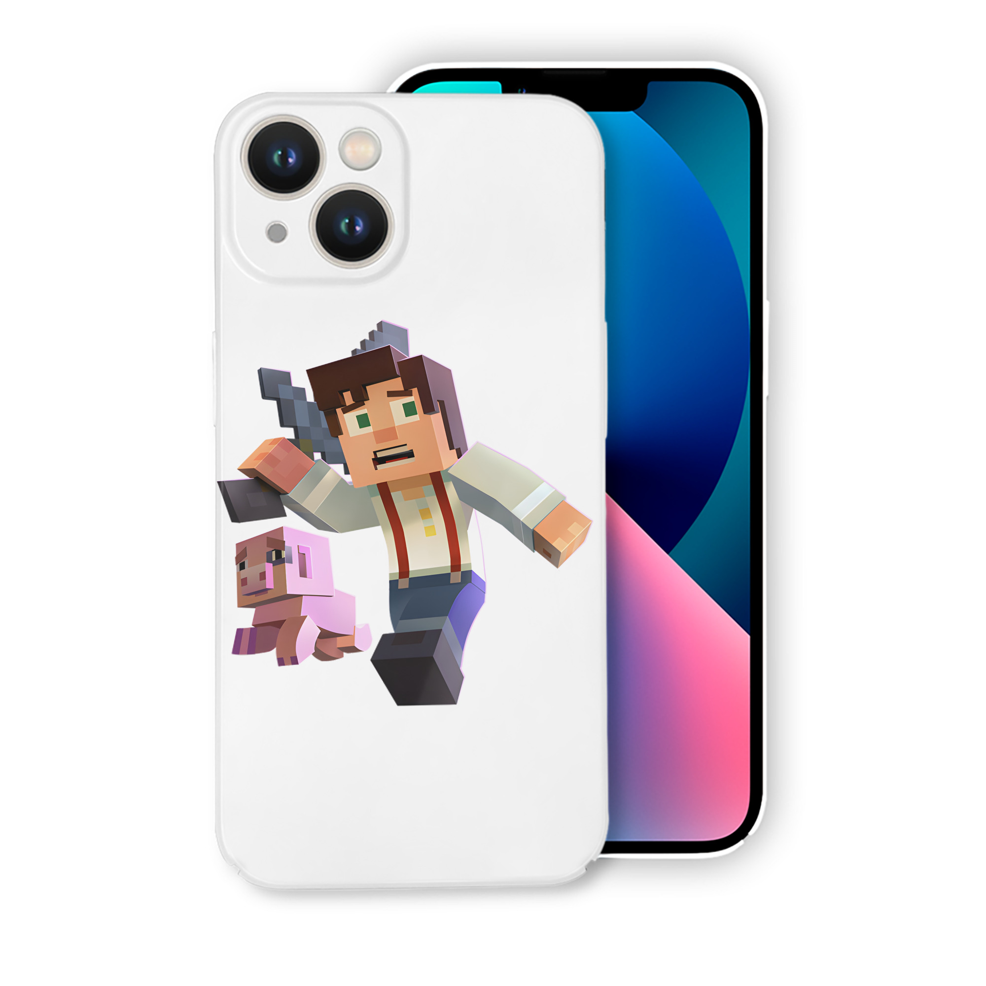 （画像用） マインクラフト ブロックの世界 Minecraft MC Block world 【iPhone 14シリーズ対応】ハードケース