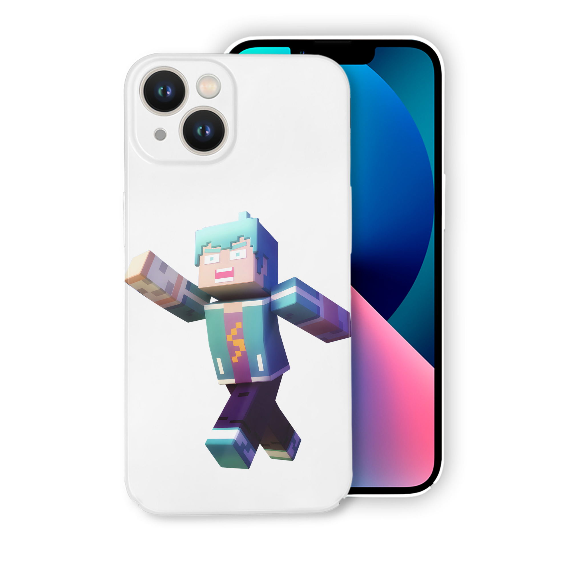 （画像用） マインクラフト ブロックの世界 Minecraft MC Block world 【iPhone 14シリーズ対応】ハードケース