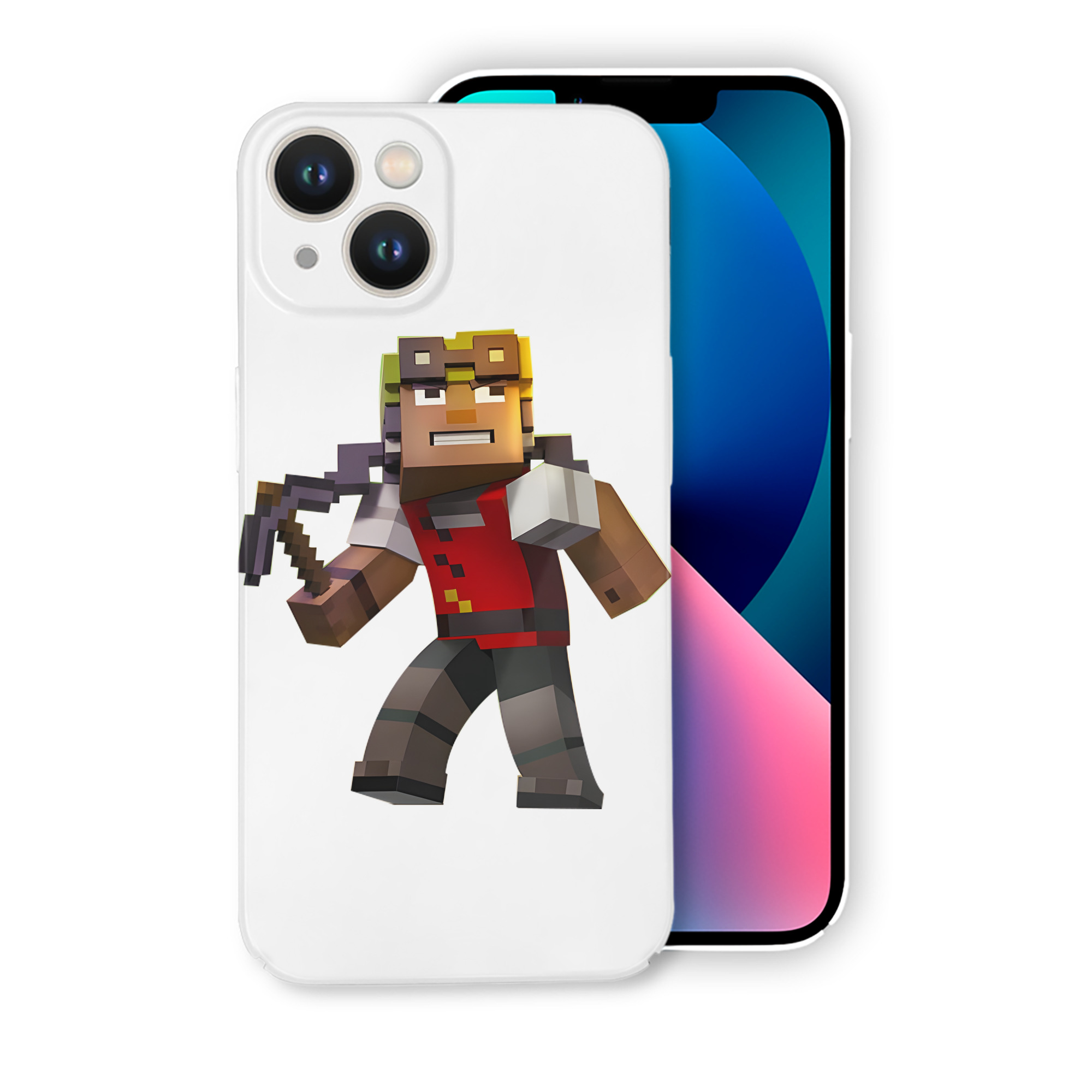 （画像用） マインクラフト ブロックの世界 Minecraft MC Block world 【iPhone 14シリーズ対応】ハードケース