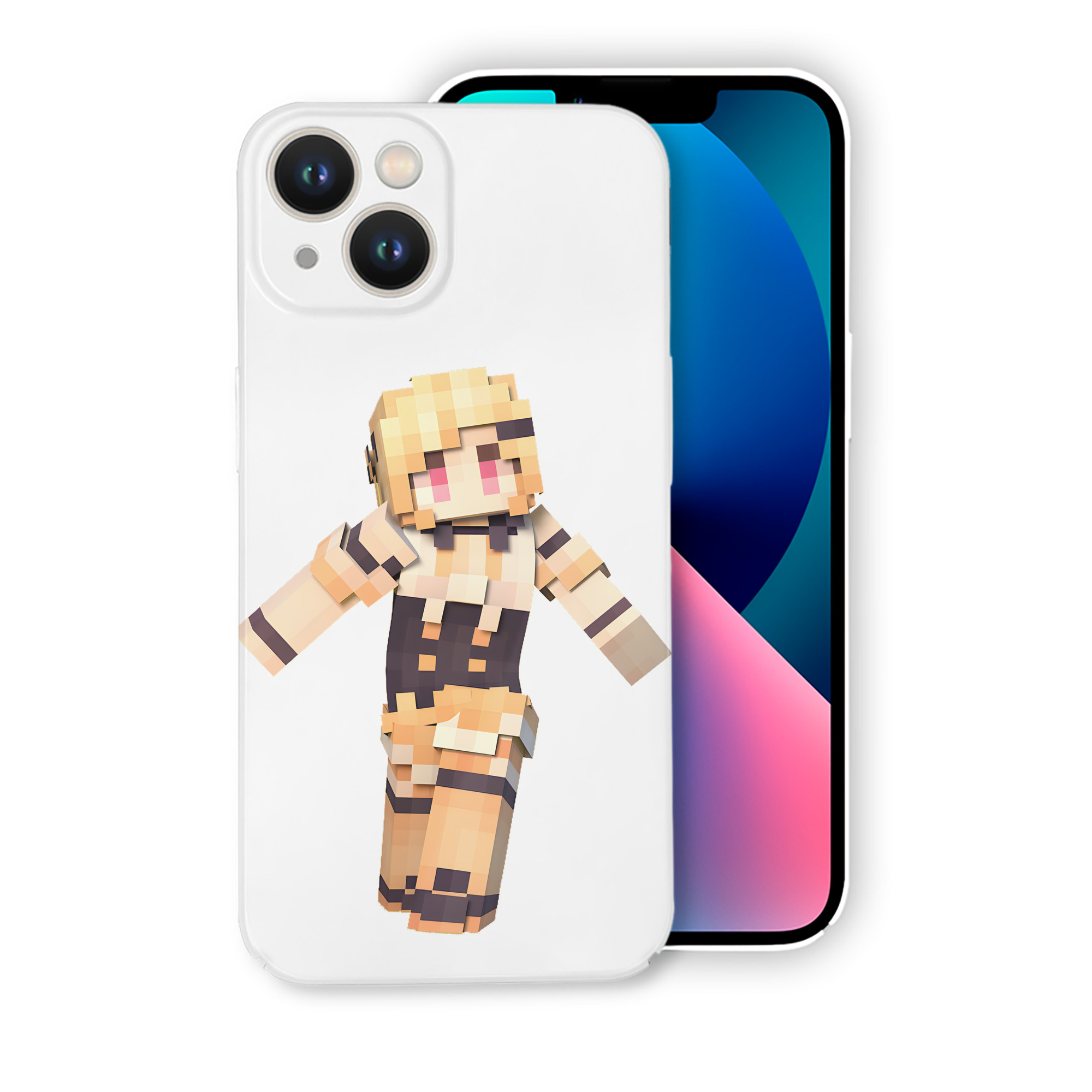 （画像用） マインクラフト ブロックの世界 Minecraft MC Block world 【iPhone 14シリーズ対応】ハードケース