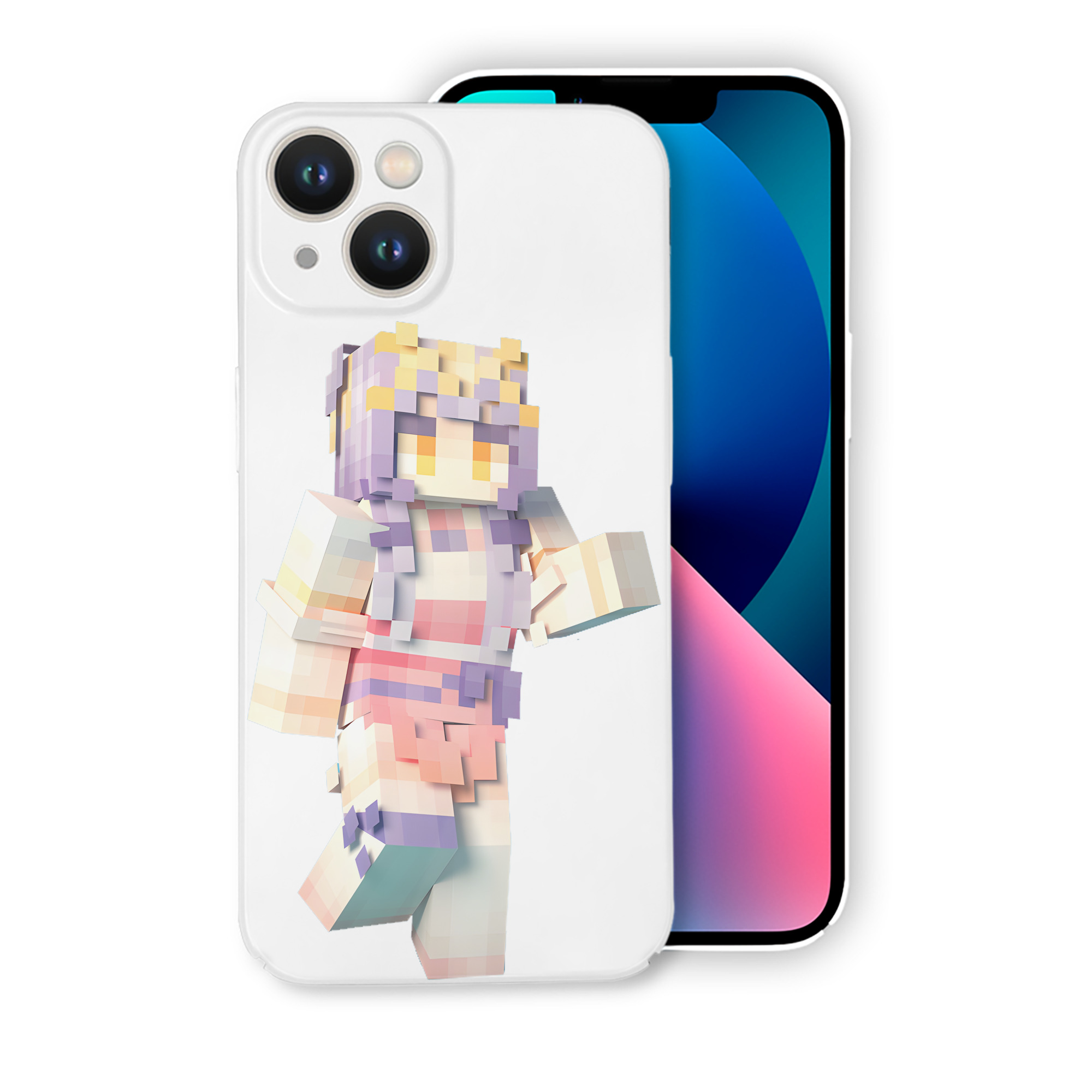 （画像用） マインクラフト ブロックの世界 Minecraft MC Block world 【iPhone 14シリーズ対応】ハードケース