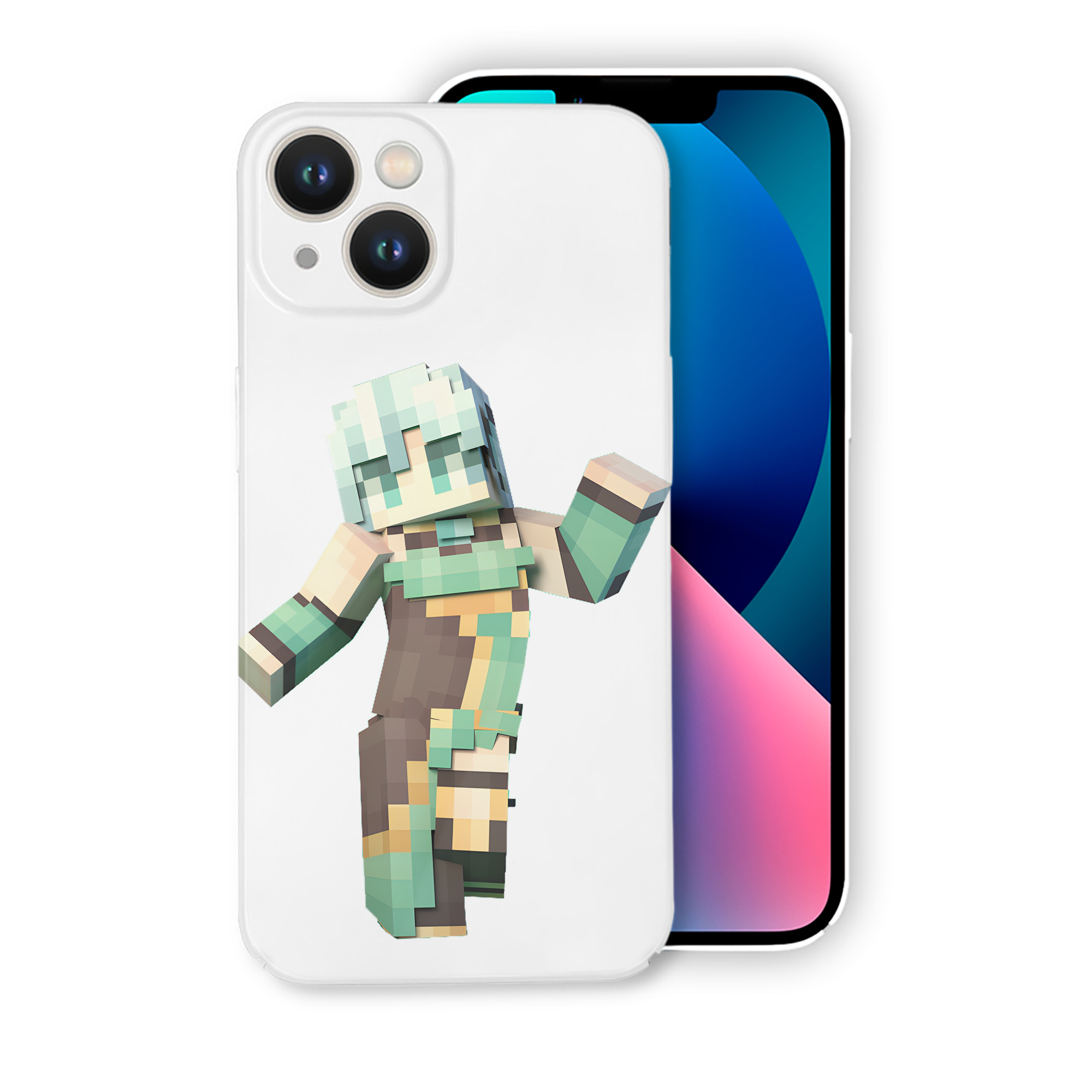 （画像用） マインクラフト ブロックの世界 Minecraft MC Block world 【iPhone 14シリーズ対応】ハードケース