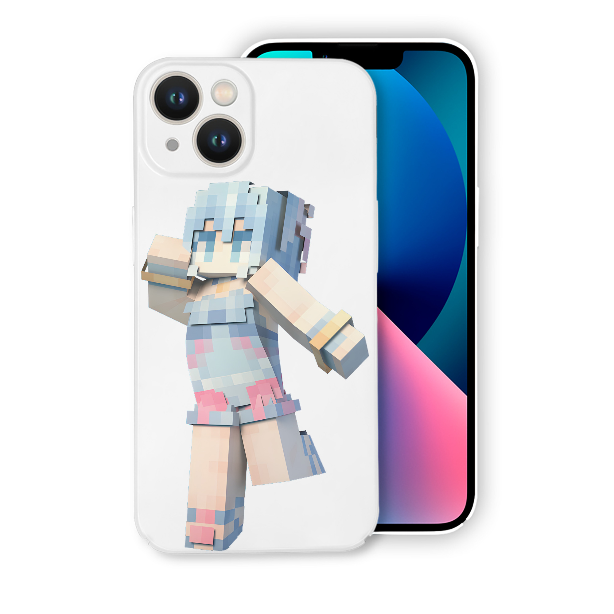 （画像用） マインクラフト ブロックの世界 Minecraft MC Block world 【iPhone 14シリーズ対応】ハードケース