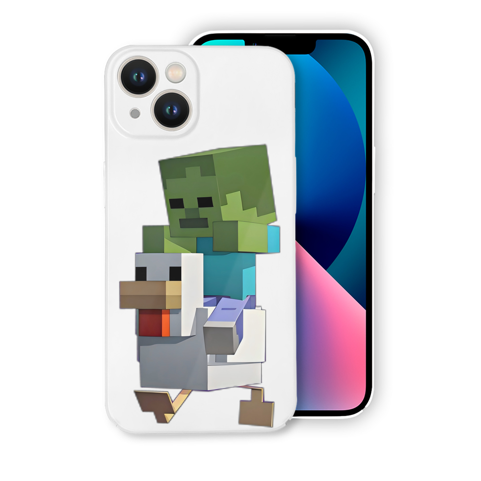 （画像用） マインクラフト ブロックの世界 Minecraft MC Block world 【iPhone 14シリーズ対応】ハードケース