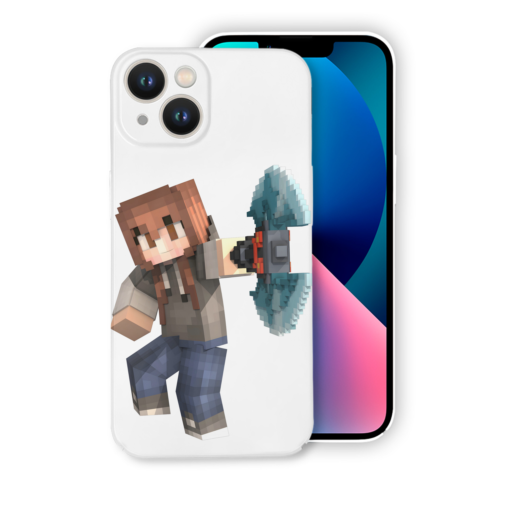（画像用） マインクラフト ブロックの世界 Minecraft MC Block world 【iPhone 14シリーズ対応】ハードケース